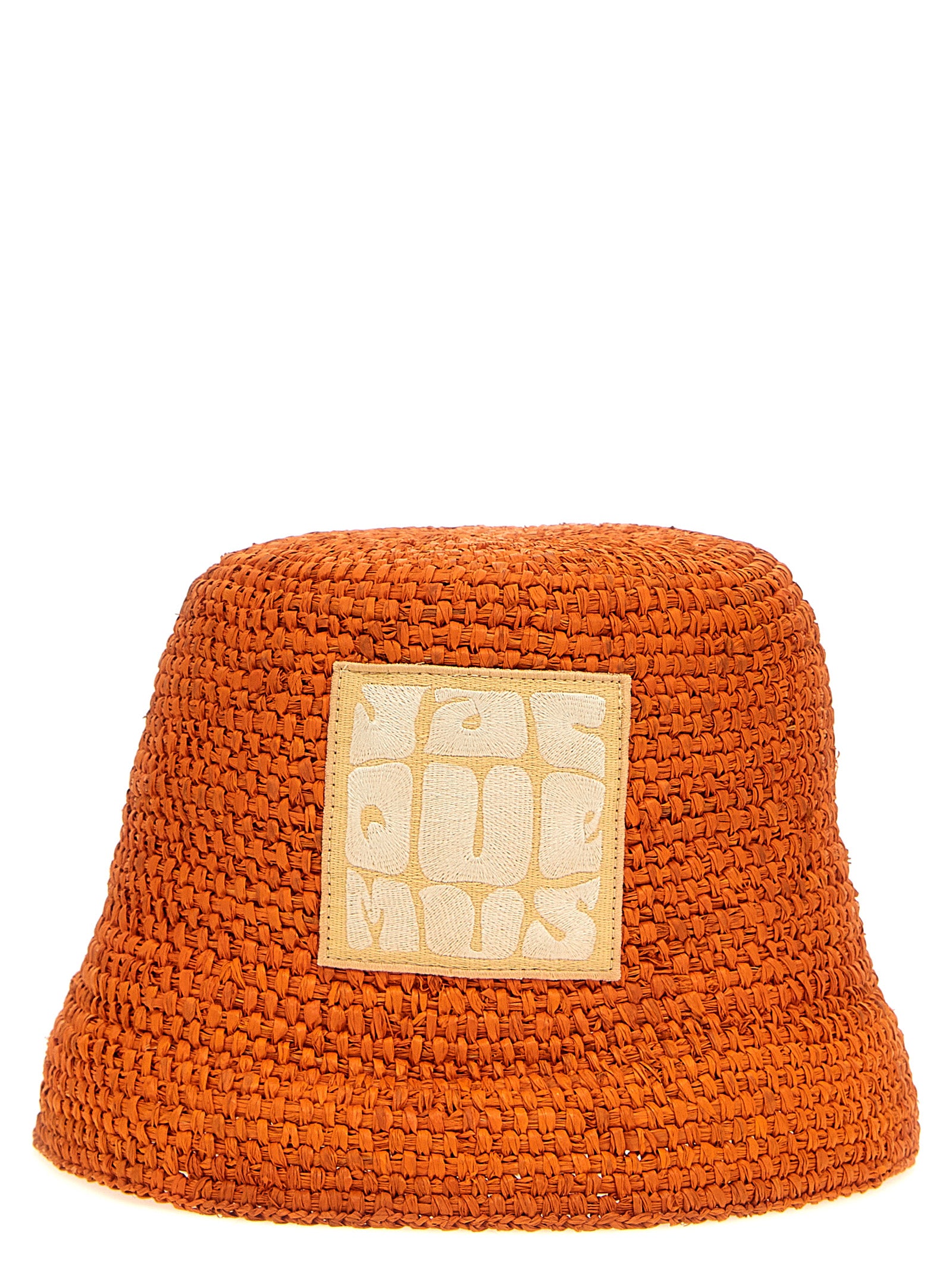 Jacquemus Orange Raffia Bucket Women's Hat