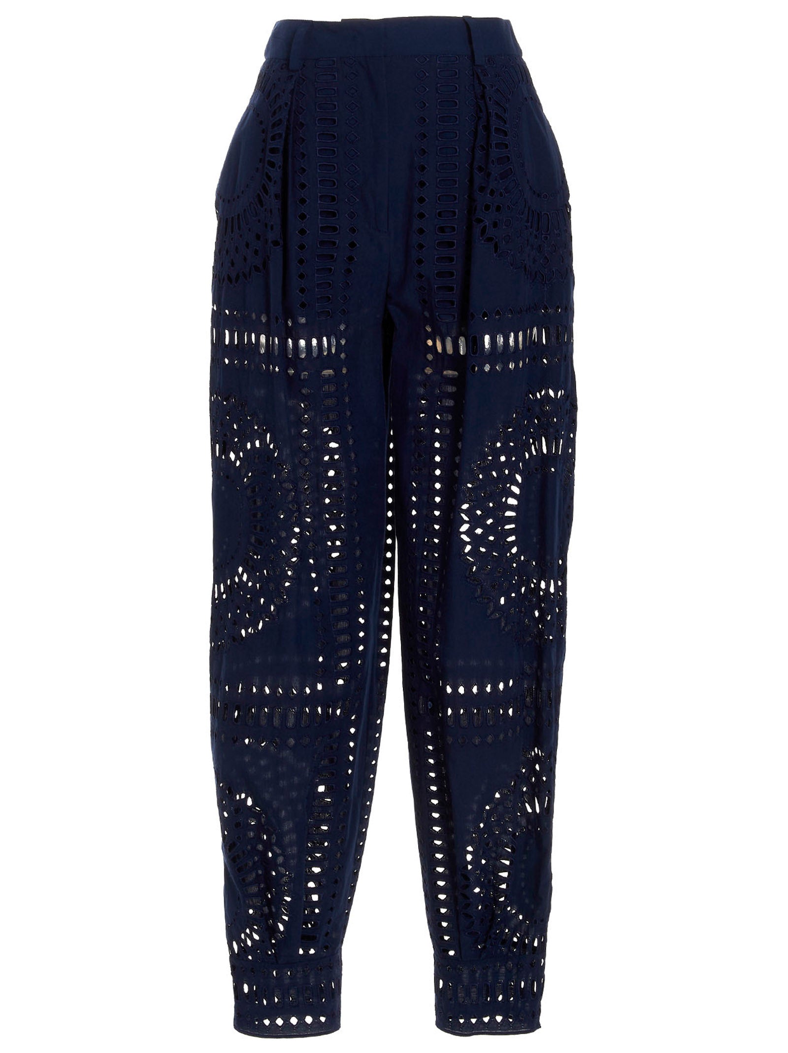 Alberta Ferretti Blue Cotton Casual Women's Pants