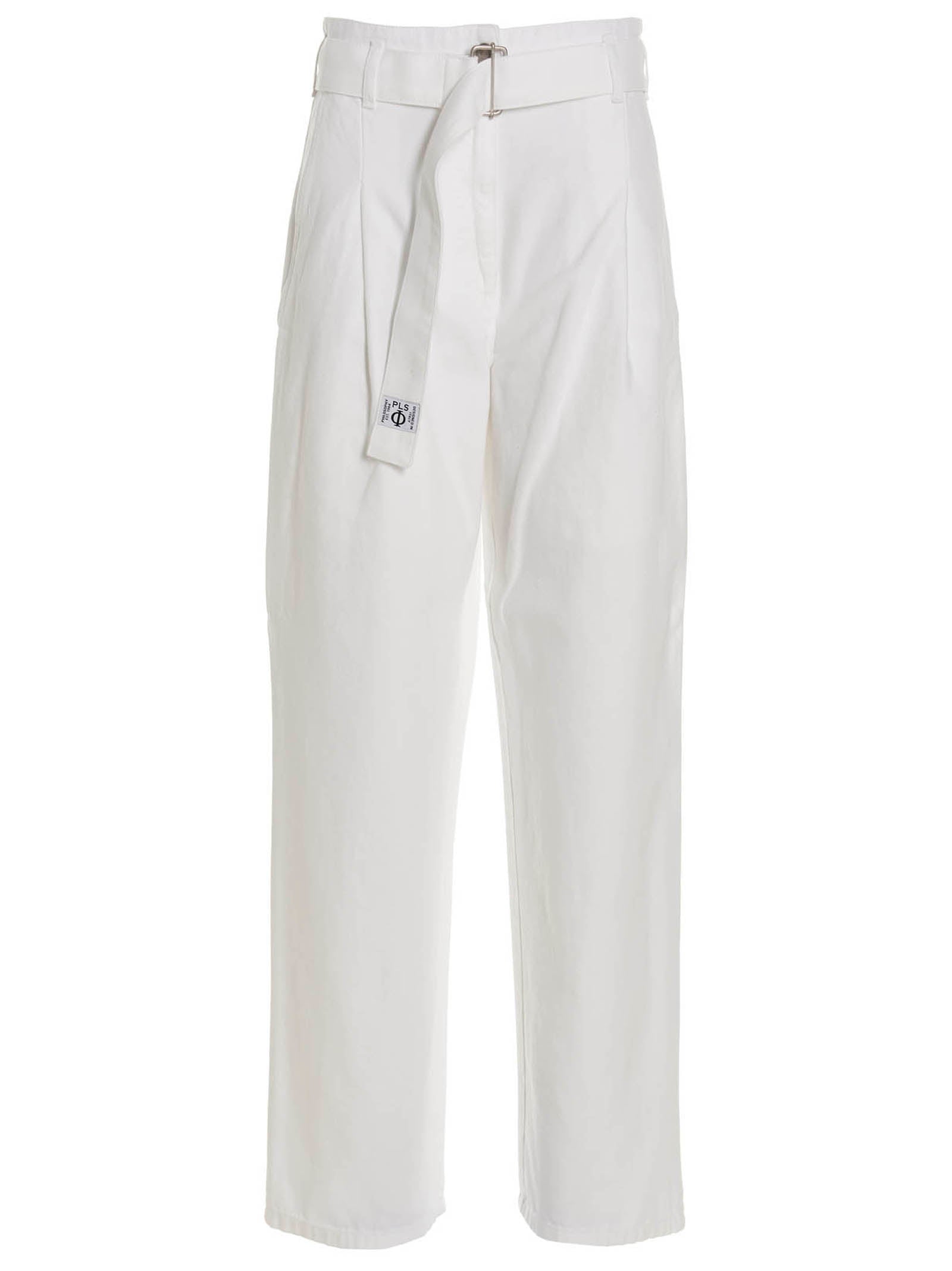 Philosophy White Cotton Casual Women's Pants
