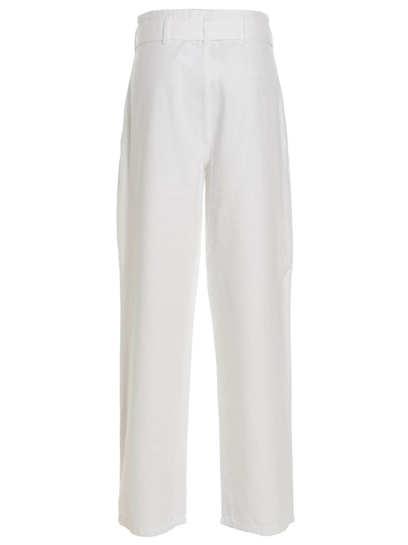 Philosophy White Cotton Casual Women's Pants