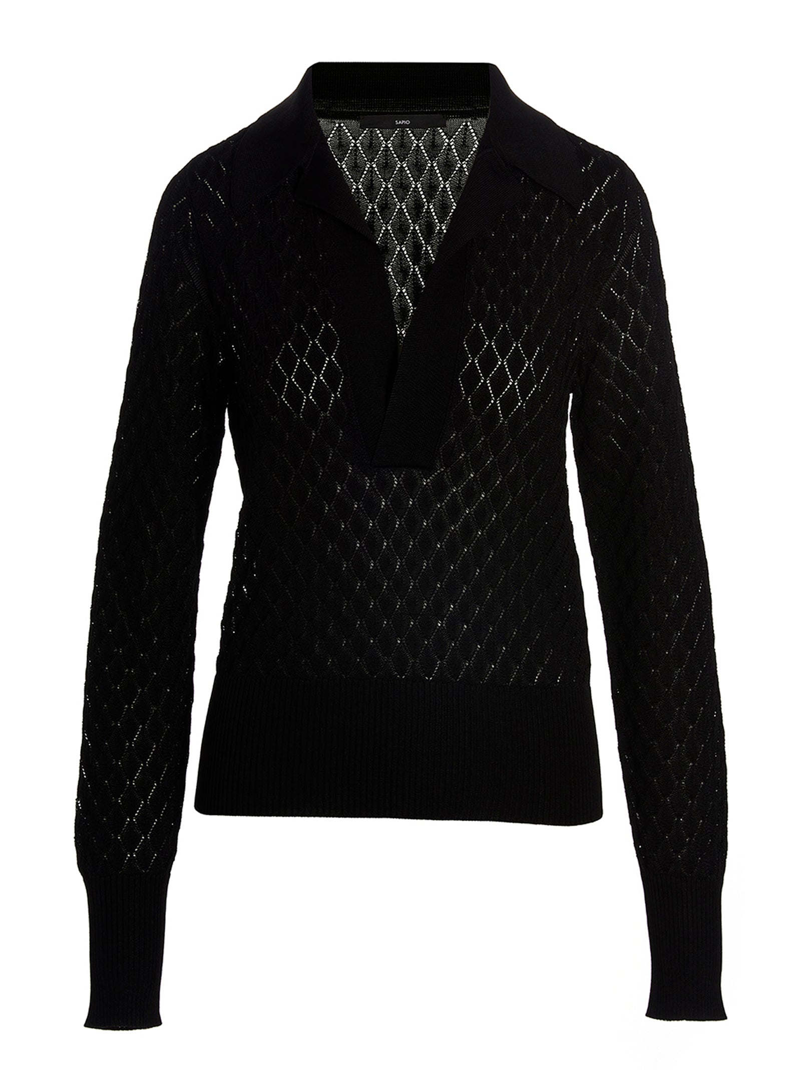 SAPIO Black Viscose Polo Women's Shirt