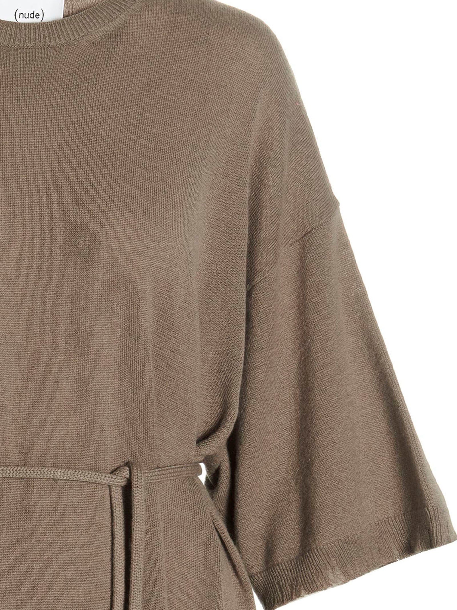 NUDE Beige Virgin Wool Long Women's Dress