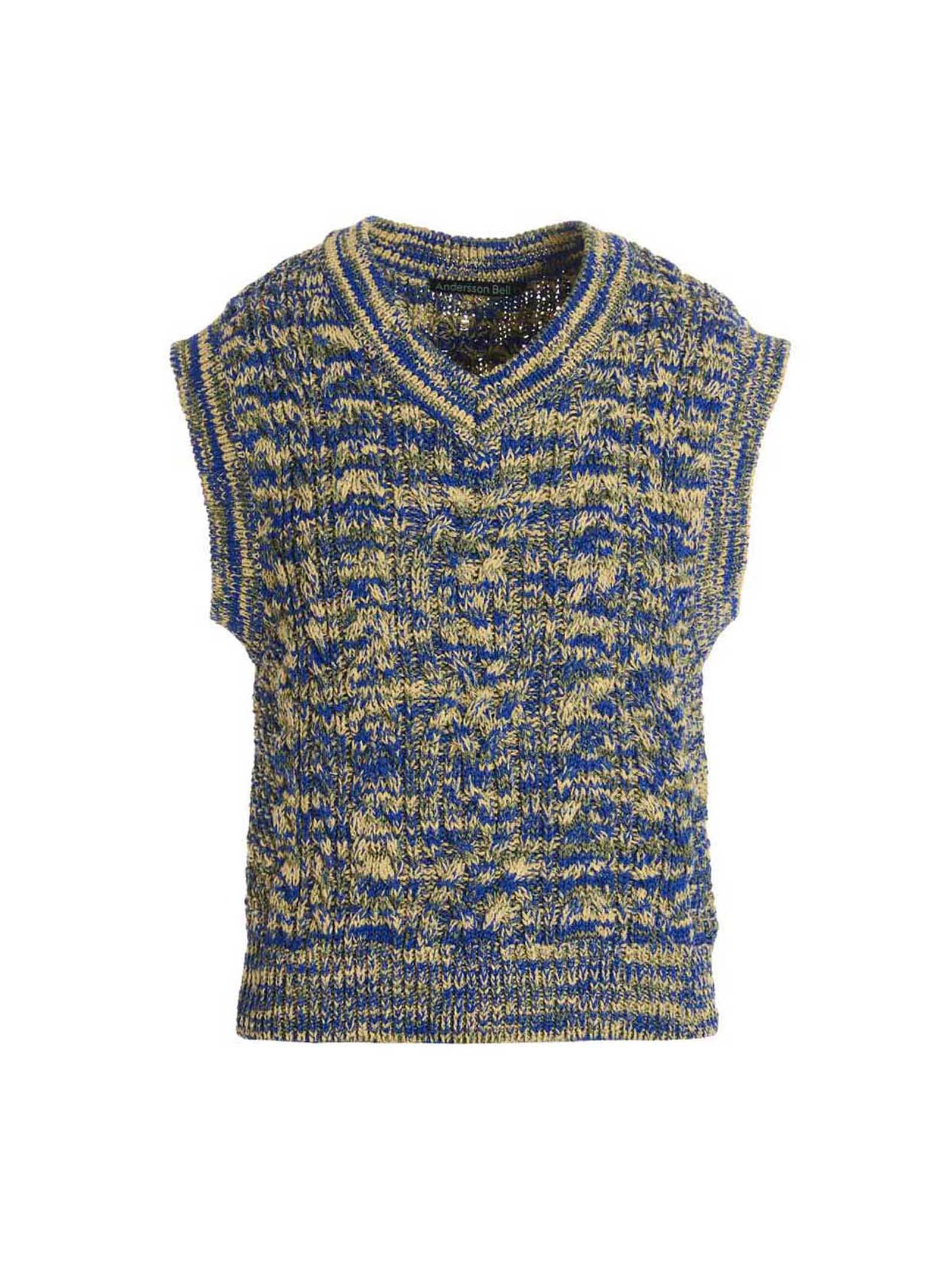 Andersson Bell Multicolor Cotton Sleeveles Men's Sweater