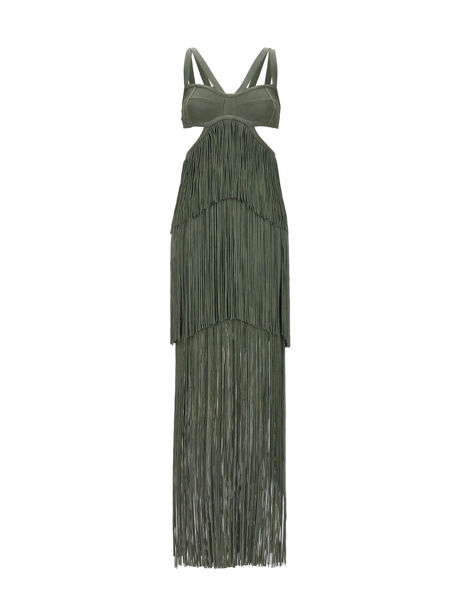 Hervé Léger Bicolor Rayon Long Women's Dress