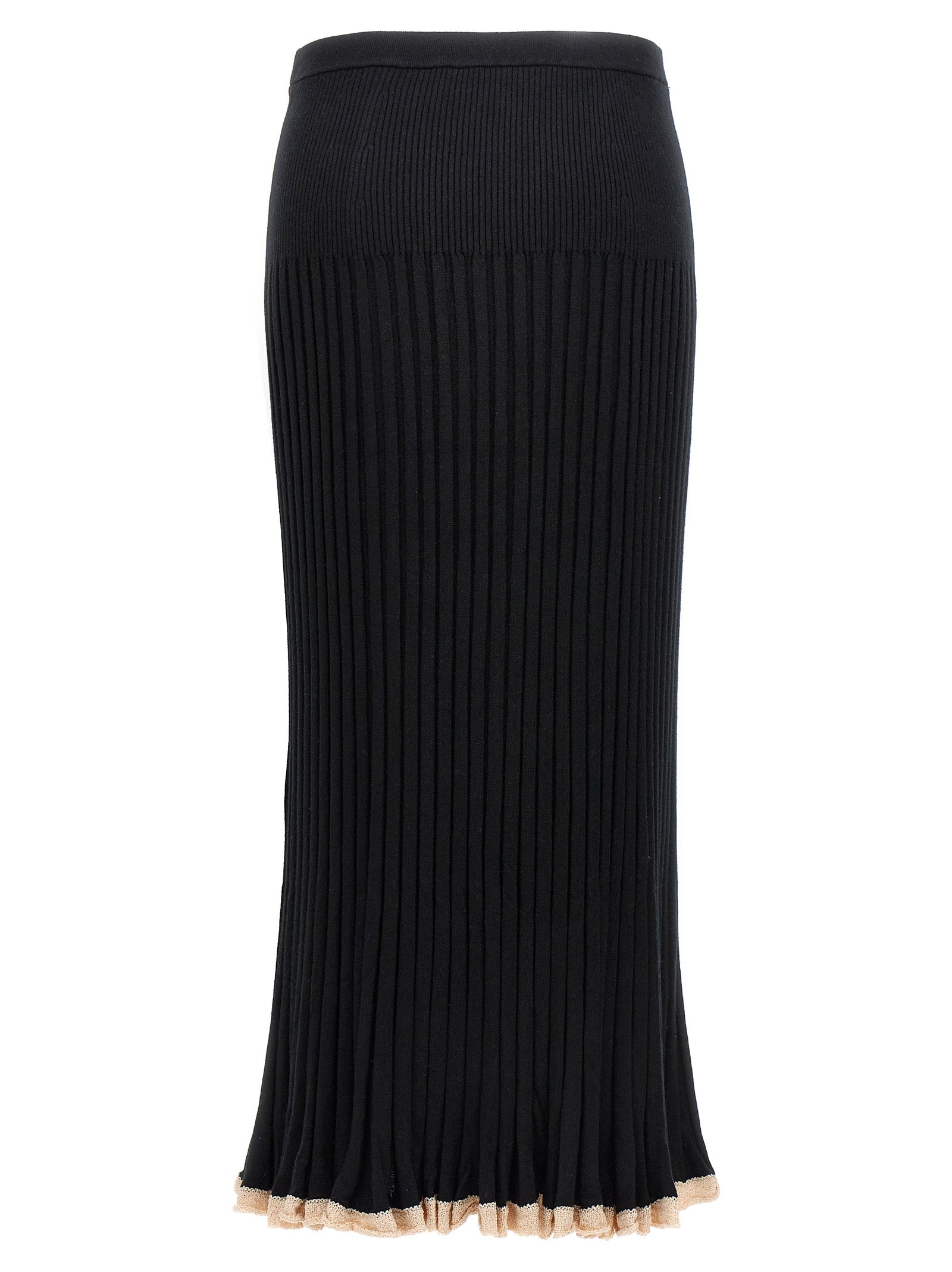 Proenza Schouler Black Silk Midi Women's Skirt