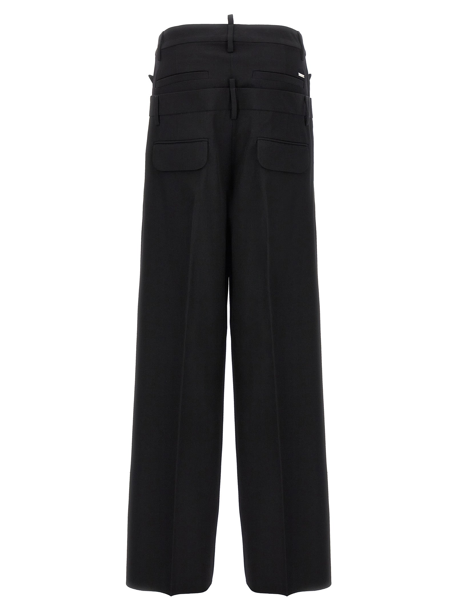 Dsquared² Black Virgin Wool Dress Women's Pants