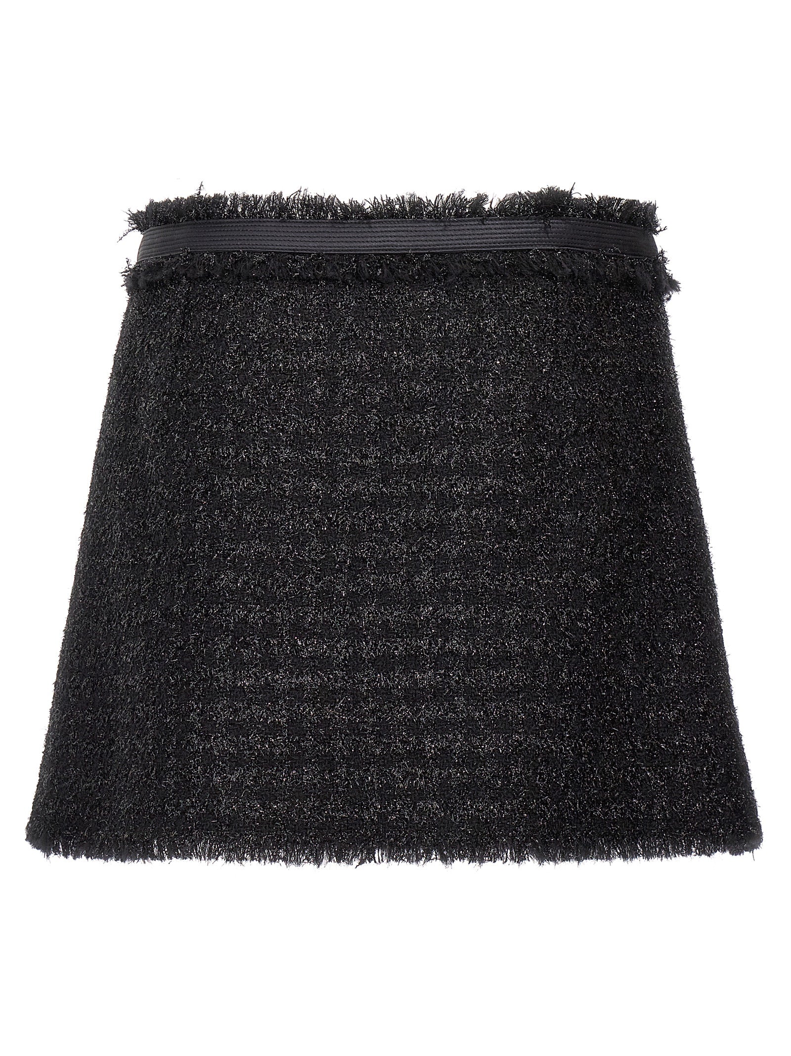 Versace Black Virgin Wool Long Women's Skirt