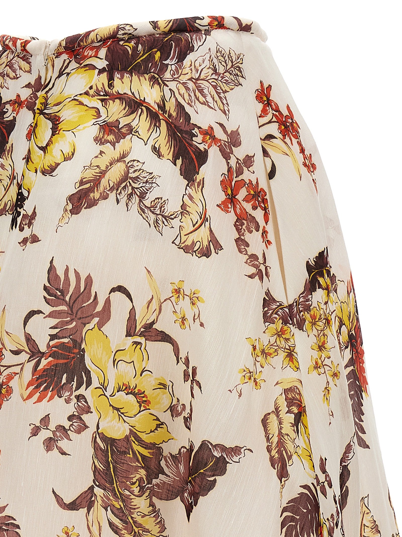 Zimmermann Multicolor Linen Midi Women's Skirt