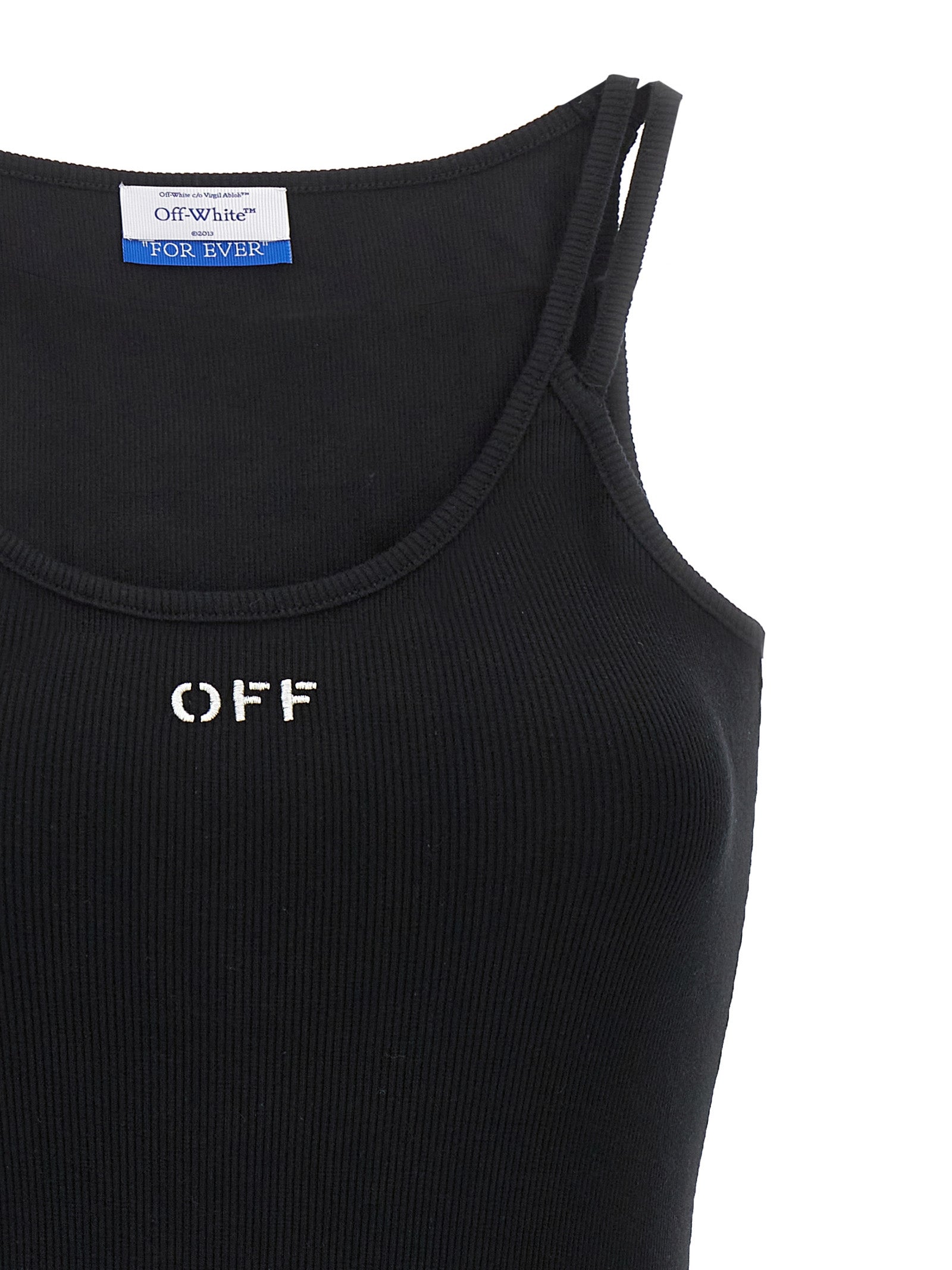Off-White Black Cotton Short Women's Dress