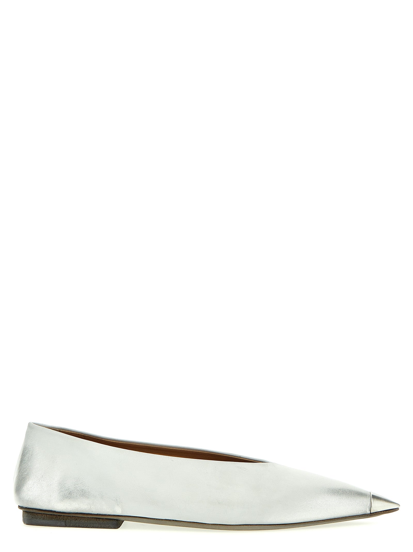Marsell Silver Calfskin Ballet Women's Flats