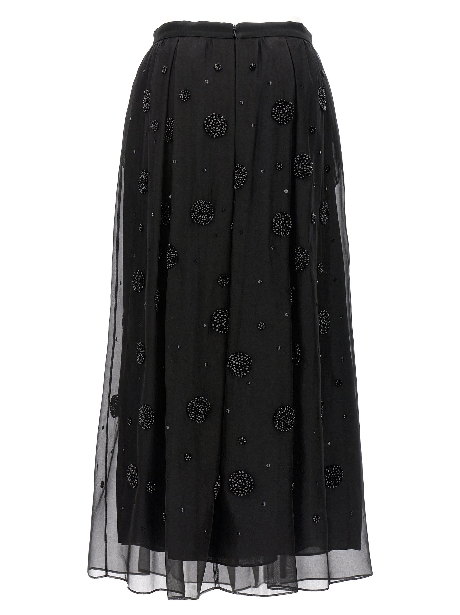Max Mara Black Silk Midi Women's Skirt
