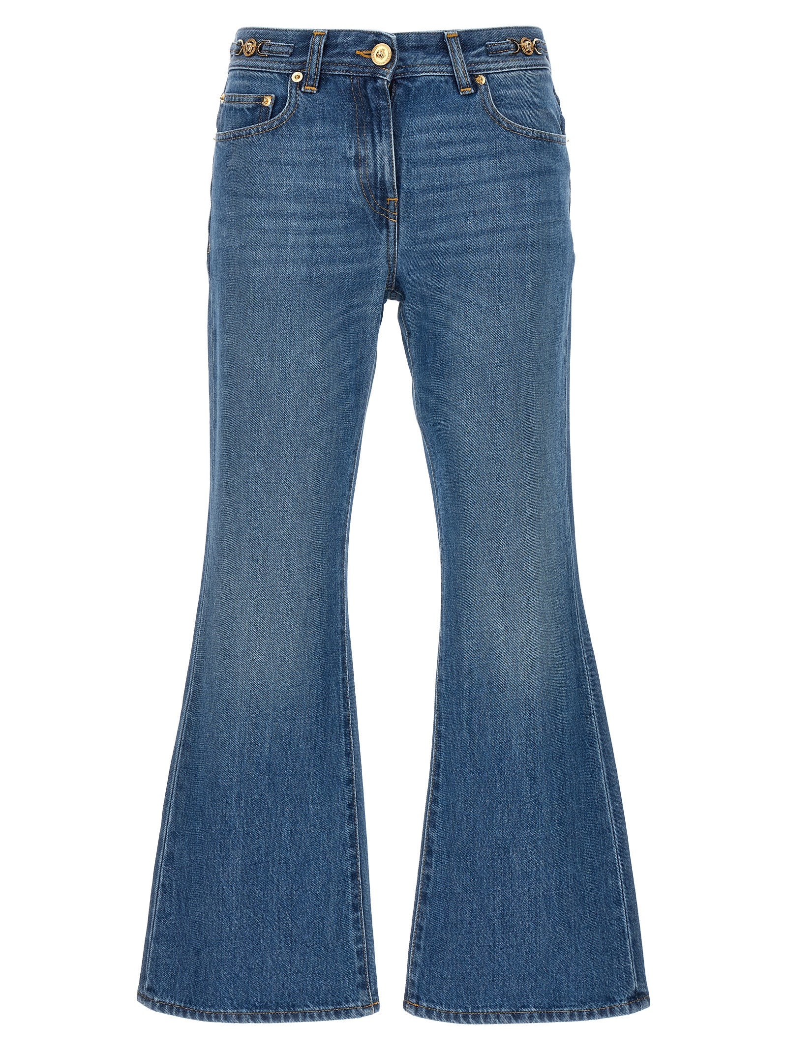 Versace Blue Cotton Flared Women's Jeans