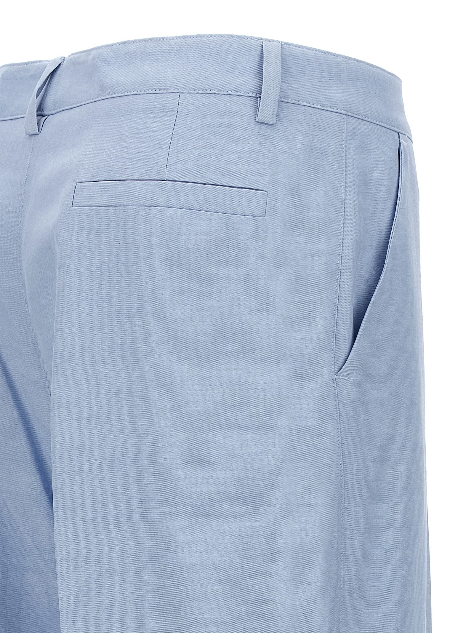 P.A.R.O.S.H. Blue Viscose Casual Women's Pants
