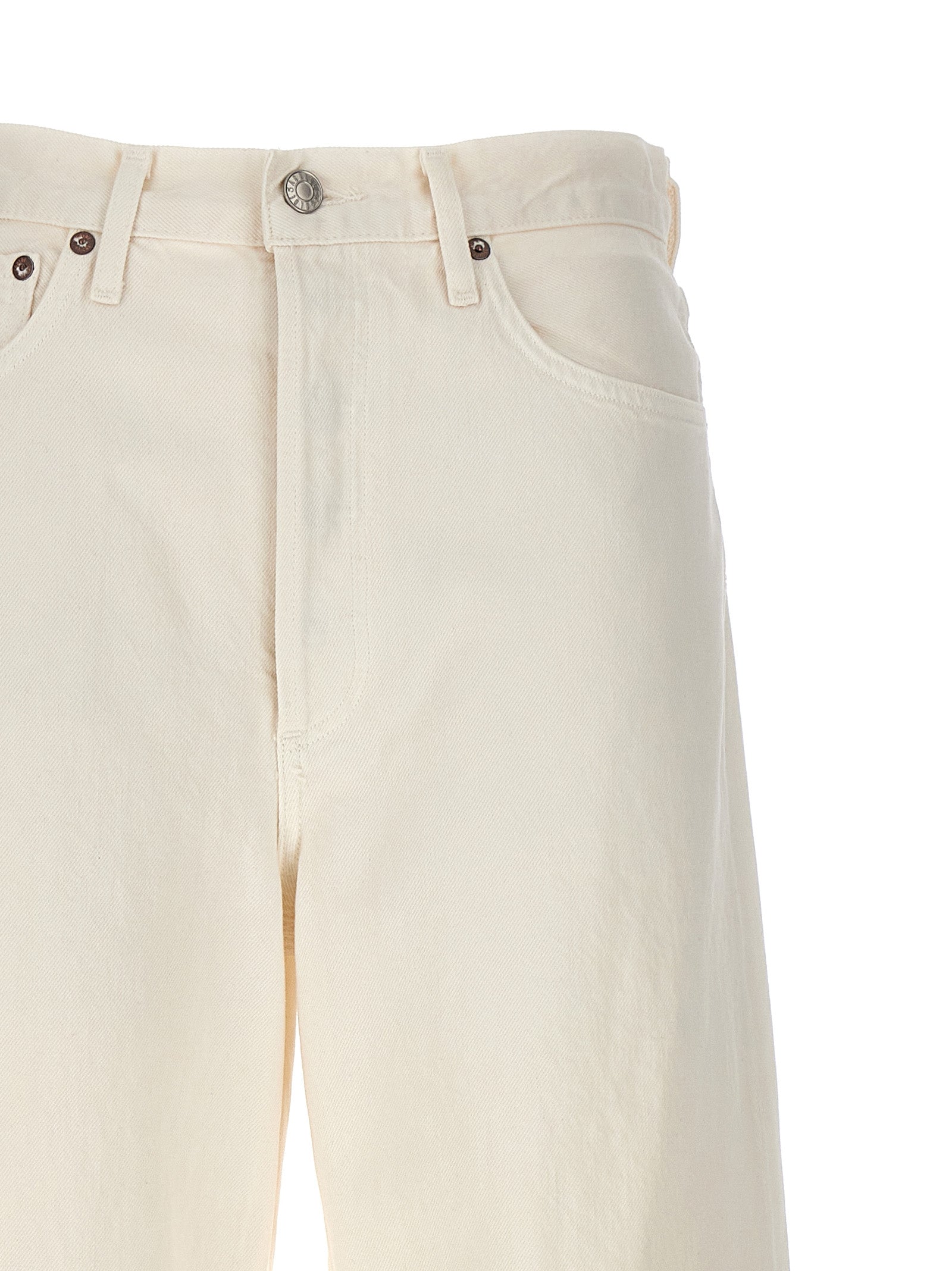 Agolde White Cotton High-Waisted Women's Jean