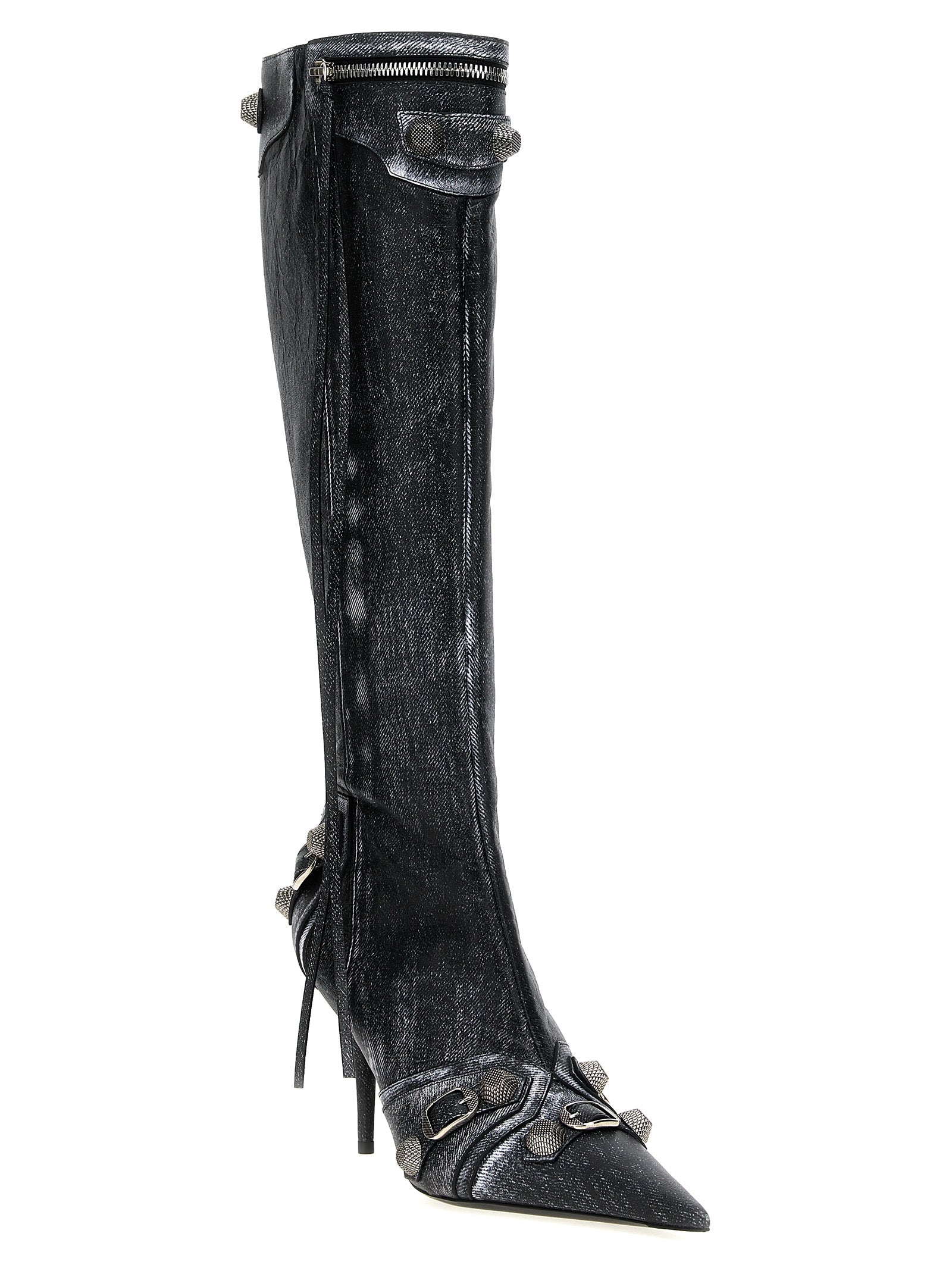 Balenciaga Black Lamb Leather Over The Women's Knee