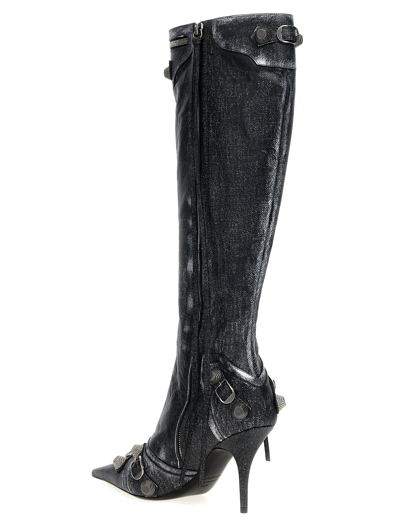 Balenciaga Black Lamb Leather Over The Women's Knee