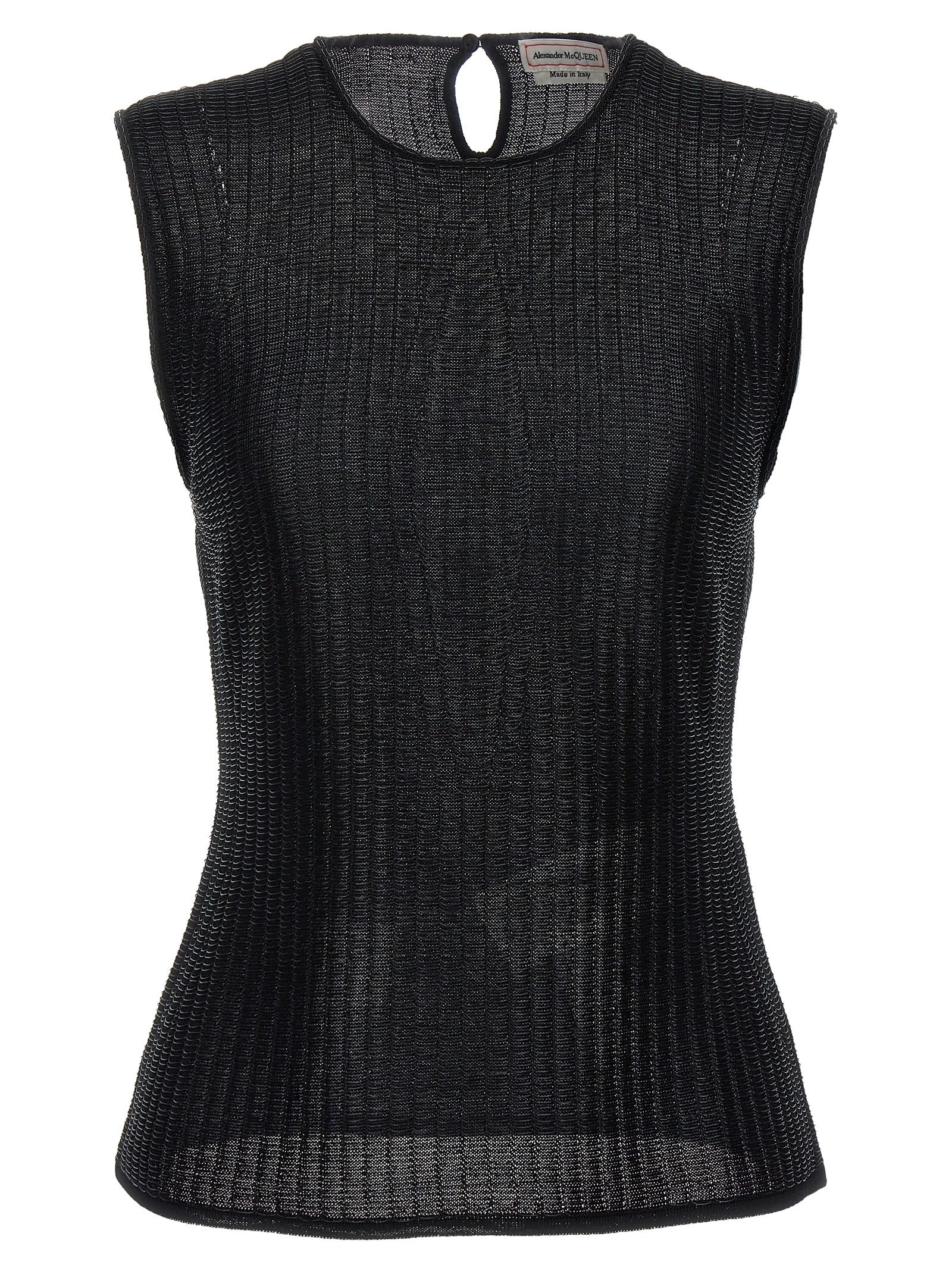 Alexander McQueen Black Viscose Sleeveles Women's T-Shirt