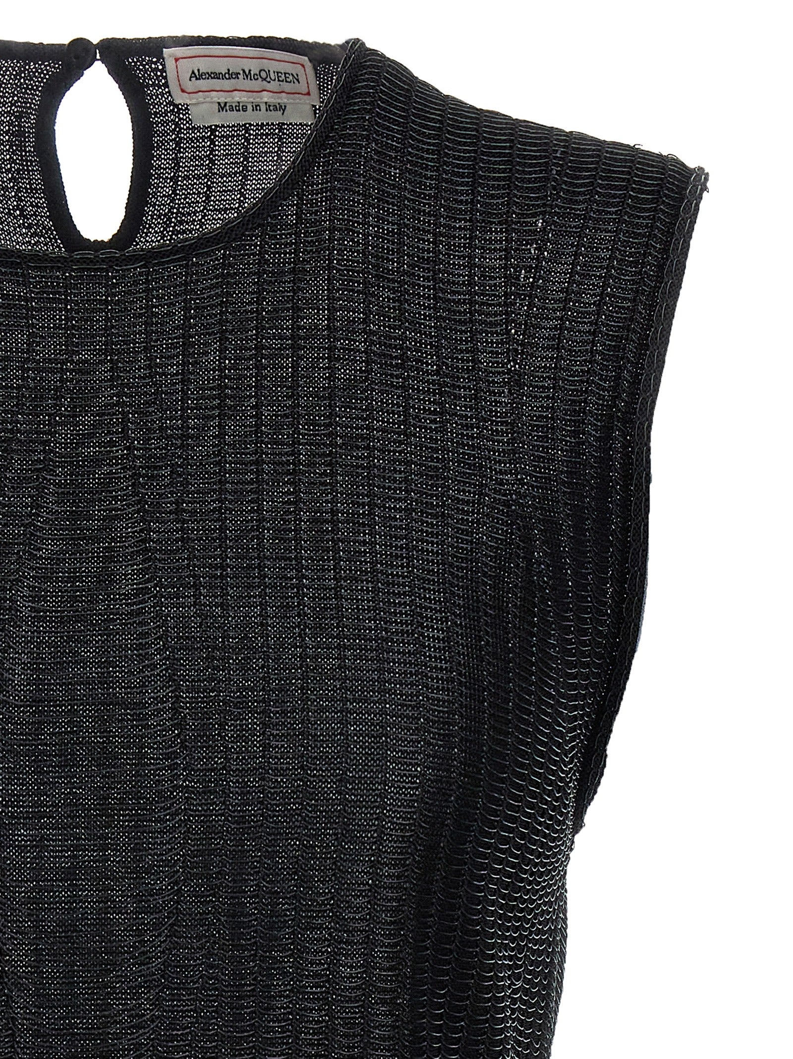 Alexander McQueen Black Viscose Sleeveles Women's T-Shirt