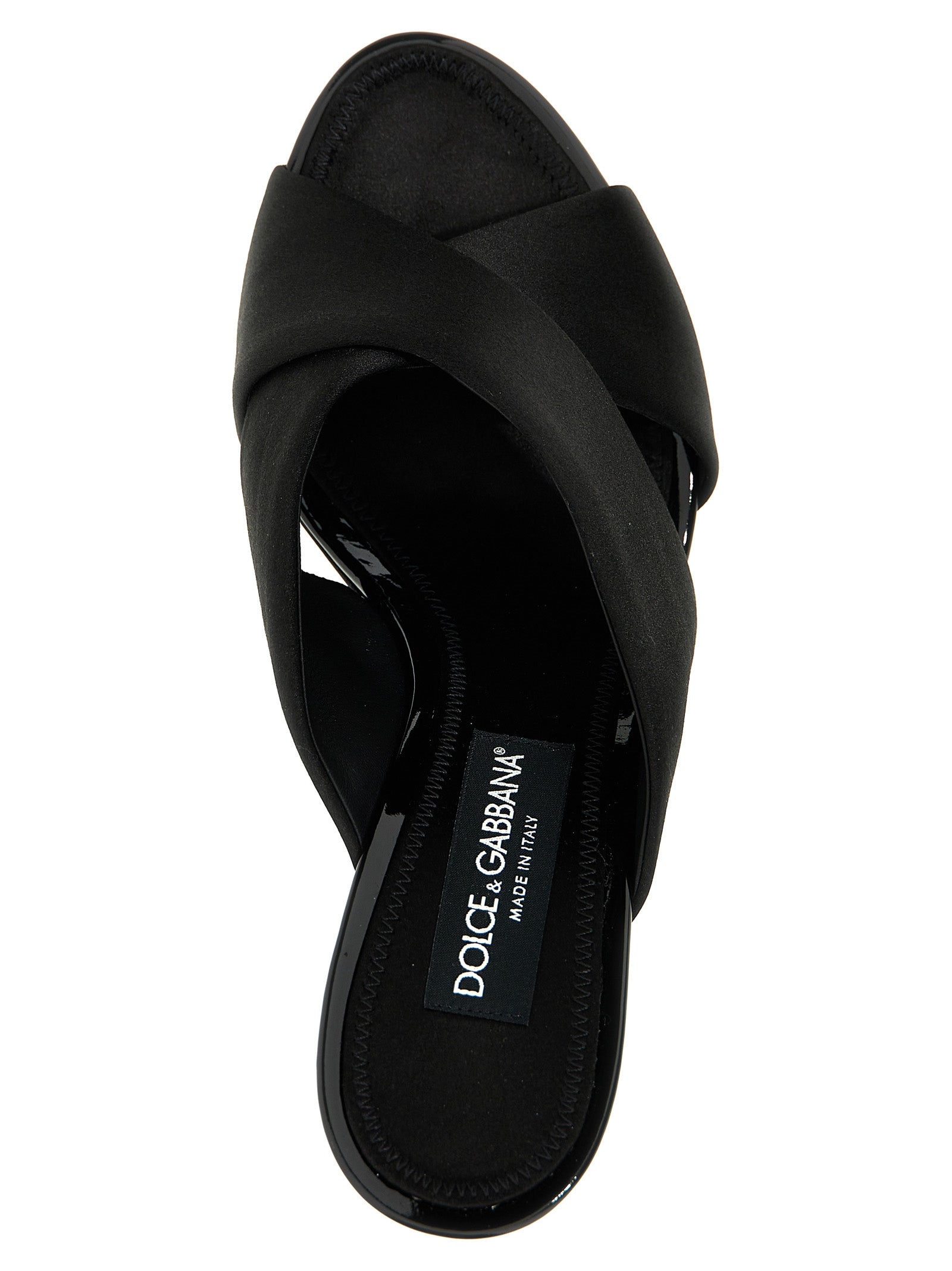 Dolce & Gabbana Black Viscose Stiletto Heel Women's Sandals