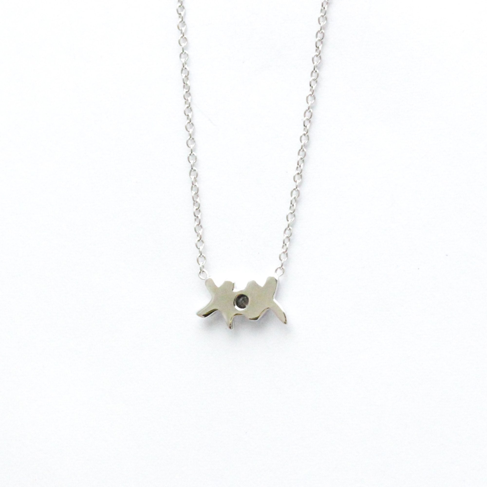 Tiffany & Co Kiss Silver White Gold Necklace Jewelry (Pre-Owned)