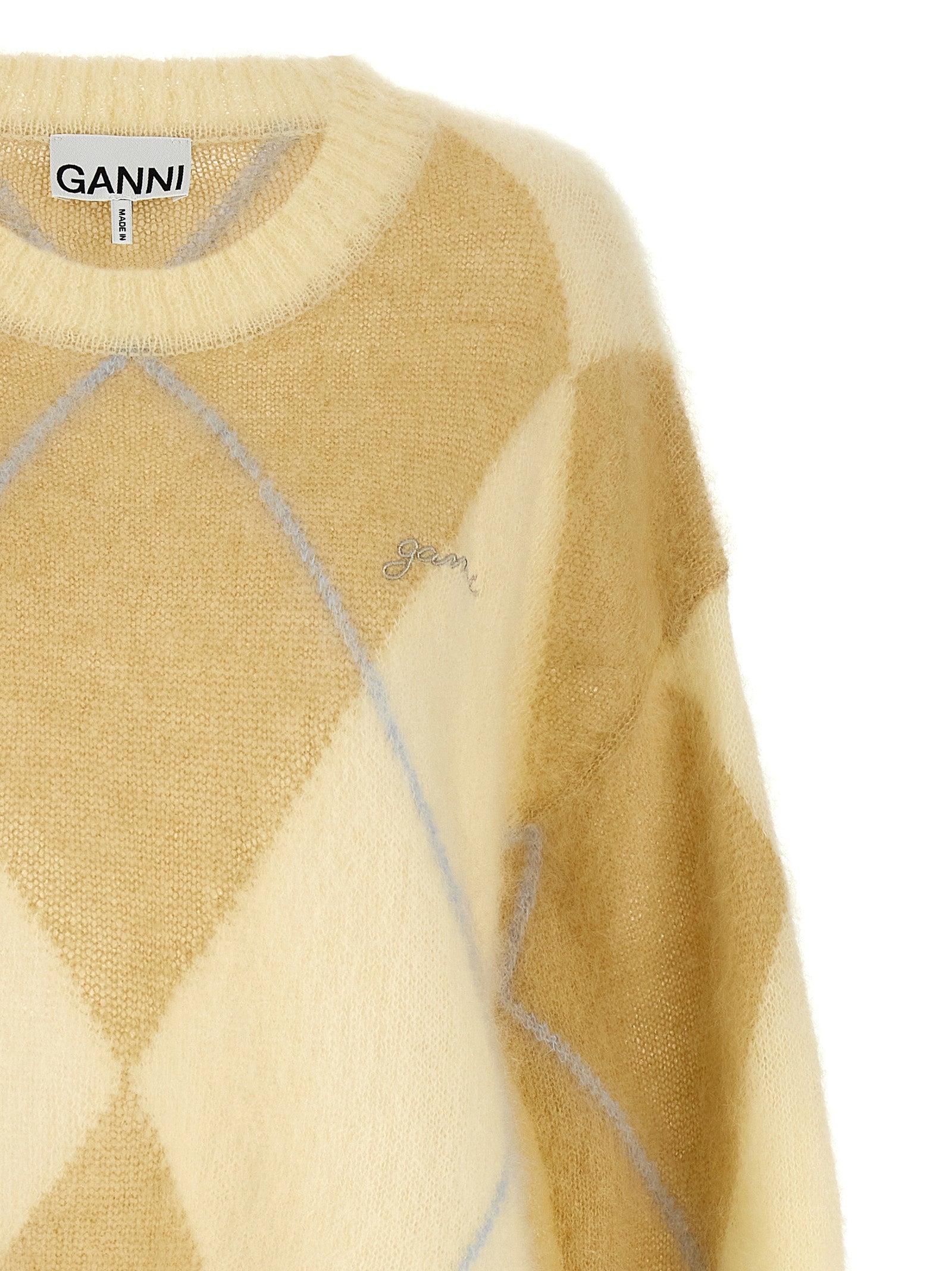 Ganni Bicolor Wool Women's Cardigan
