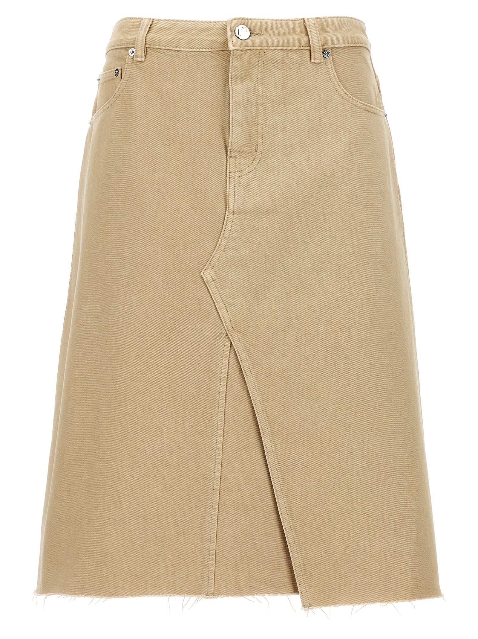 Tory Burch Beige Cotton Midi Women's Skirt