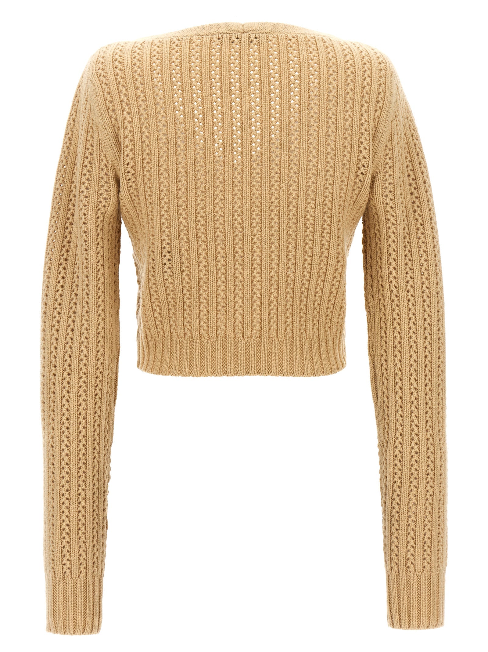 Max Mara Beige Wool Women's Cardigan