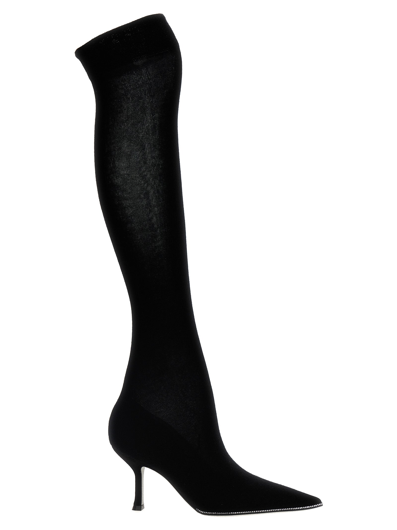 RENE CAOVILLA Black Leather Over The Women's Knee