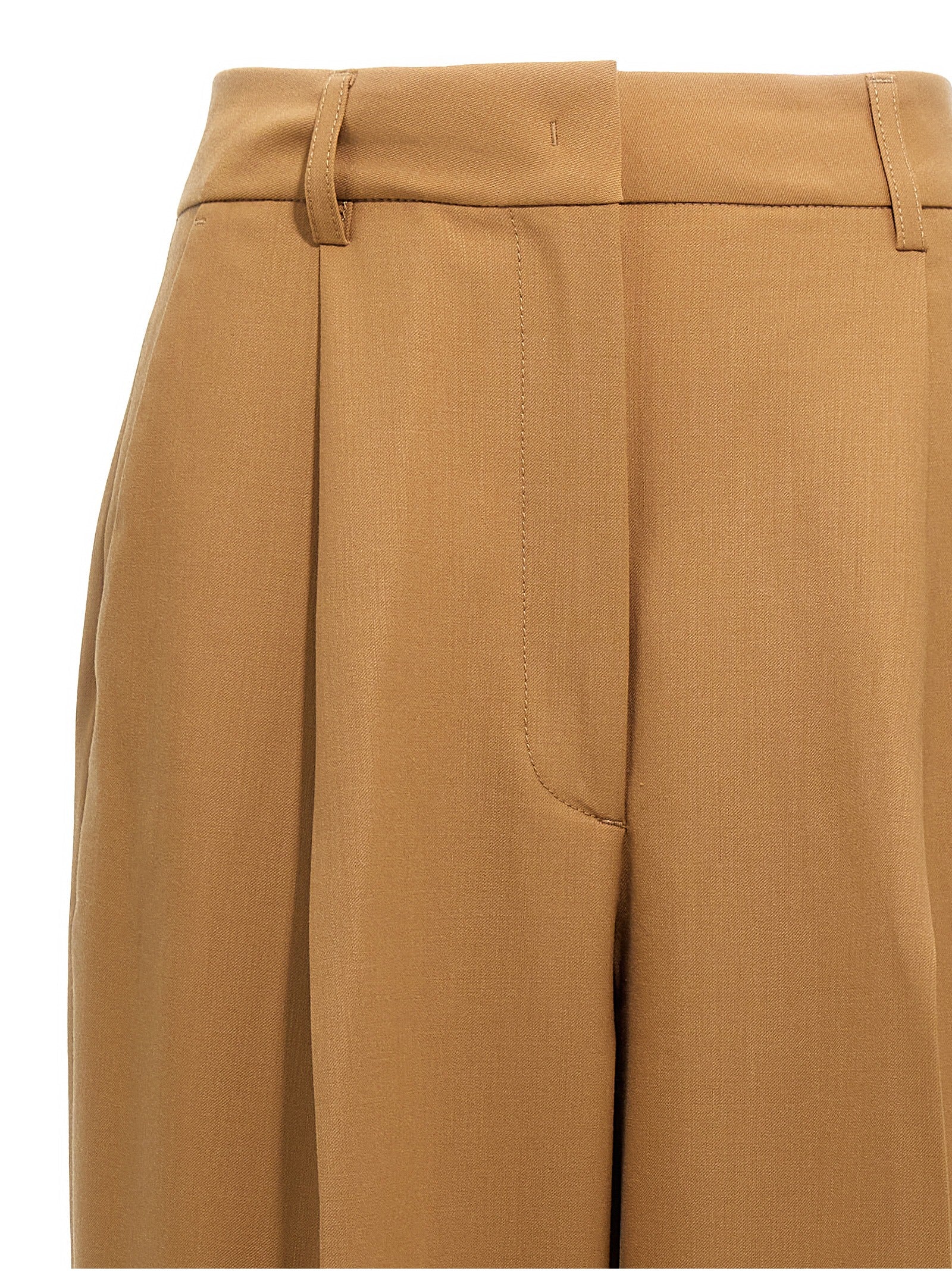 THELATEST Brown Polyester Women's Pants