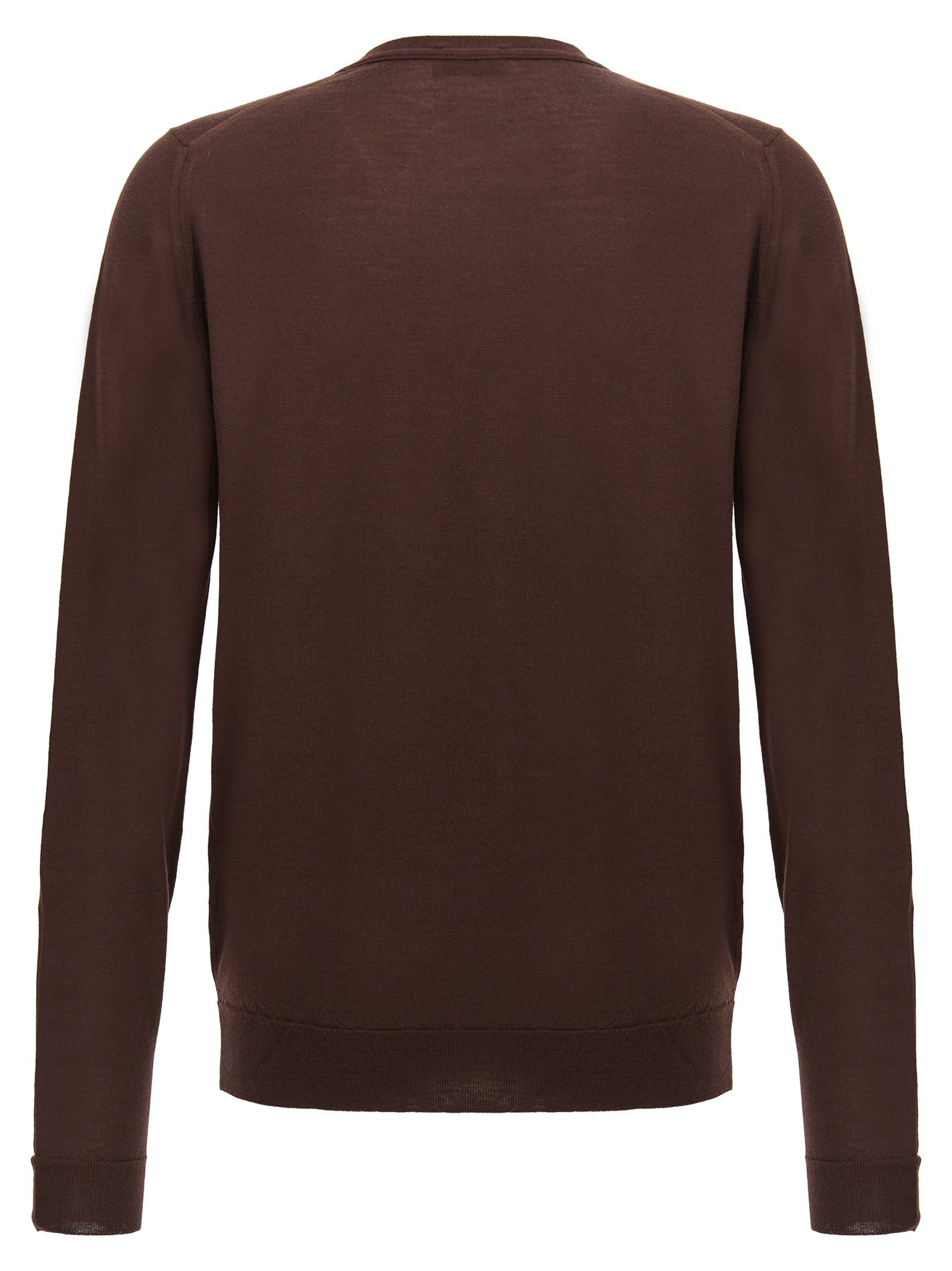 JOHN SMEDLEY Brown Wool Men's Cardigan