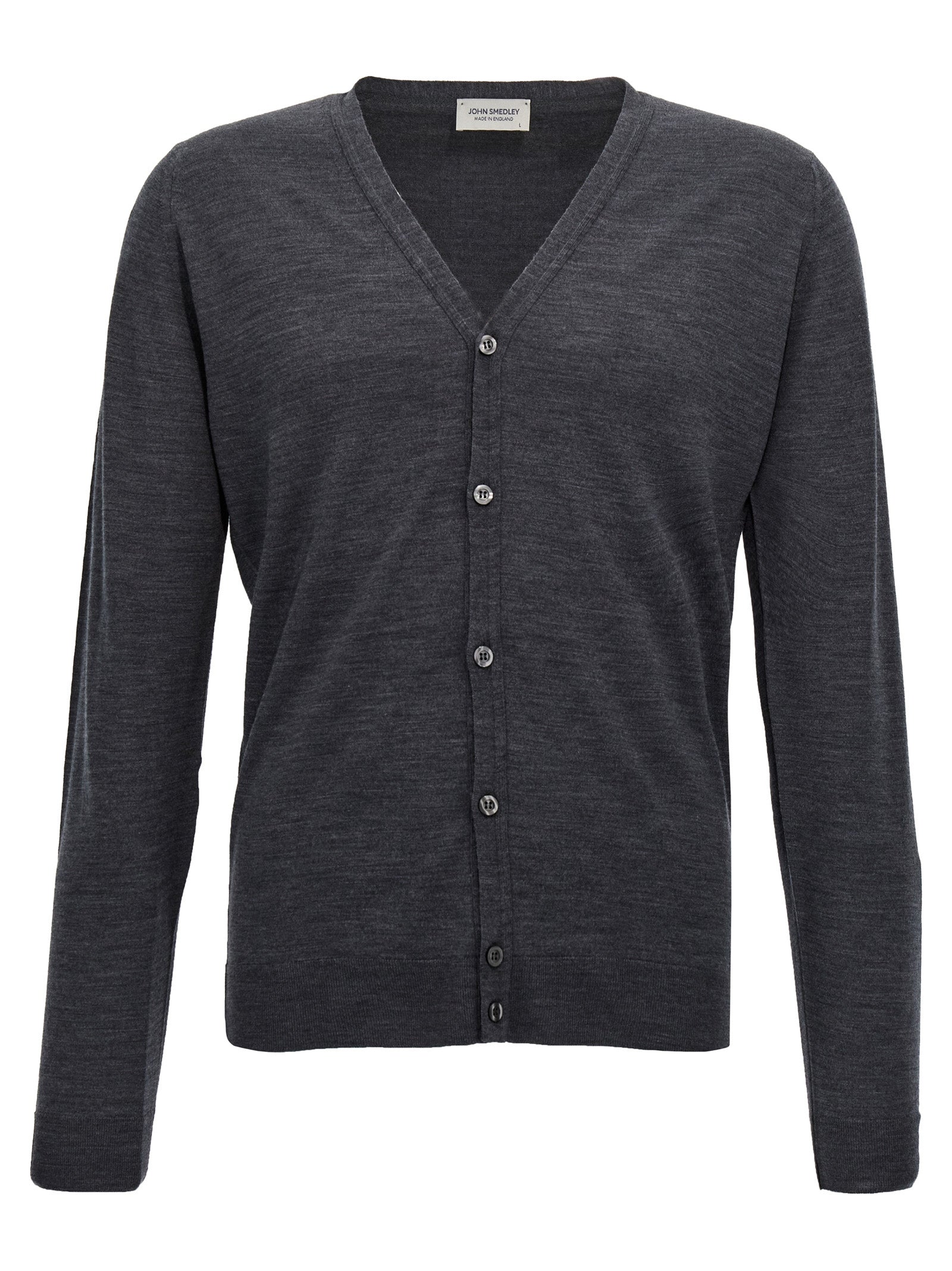 JOHN SMEDLEY Gray Wool Men's Cardigan