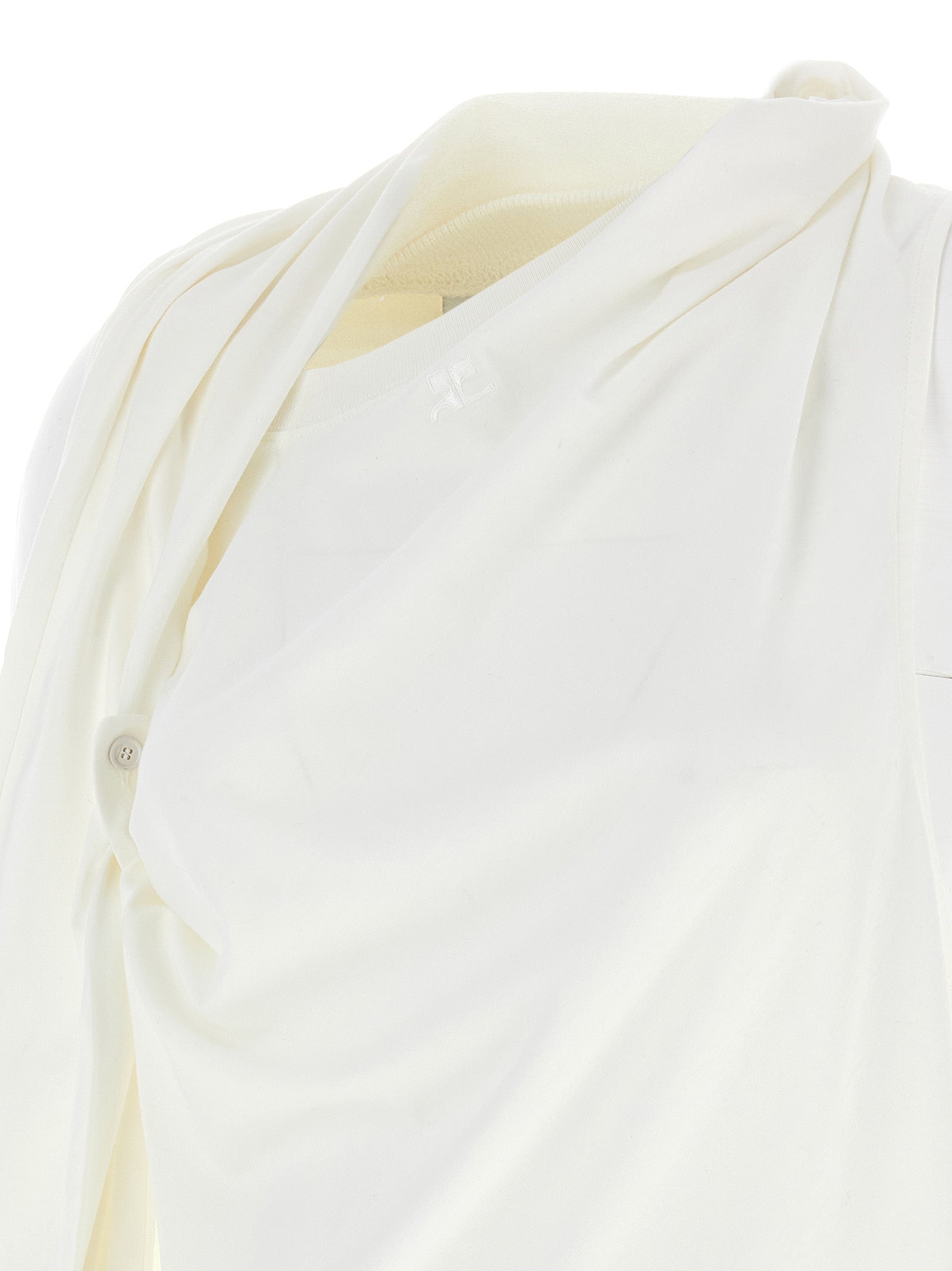 Courrèges White Cotton Long Sleeve Women's T-Shirt