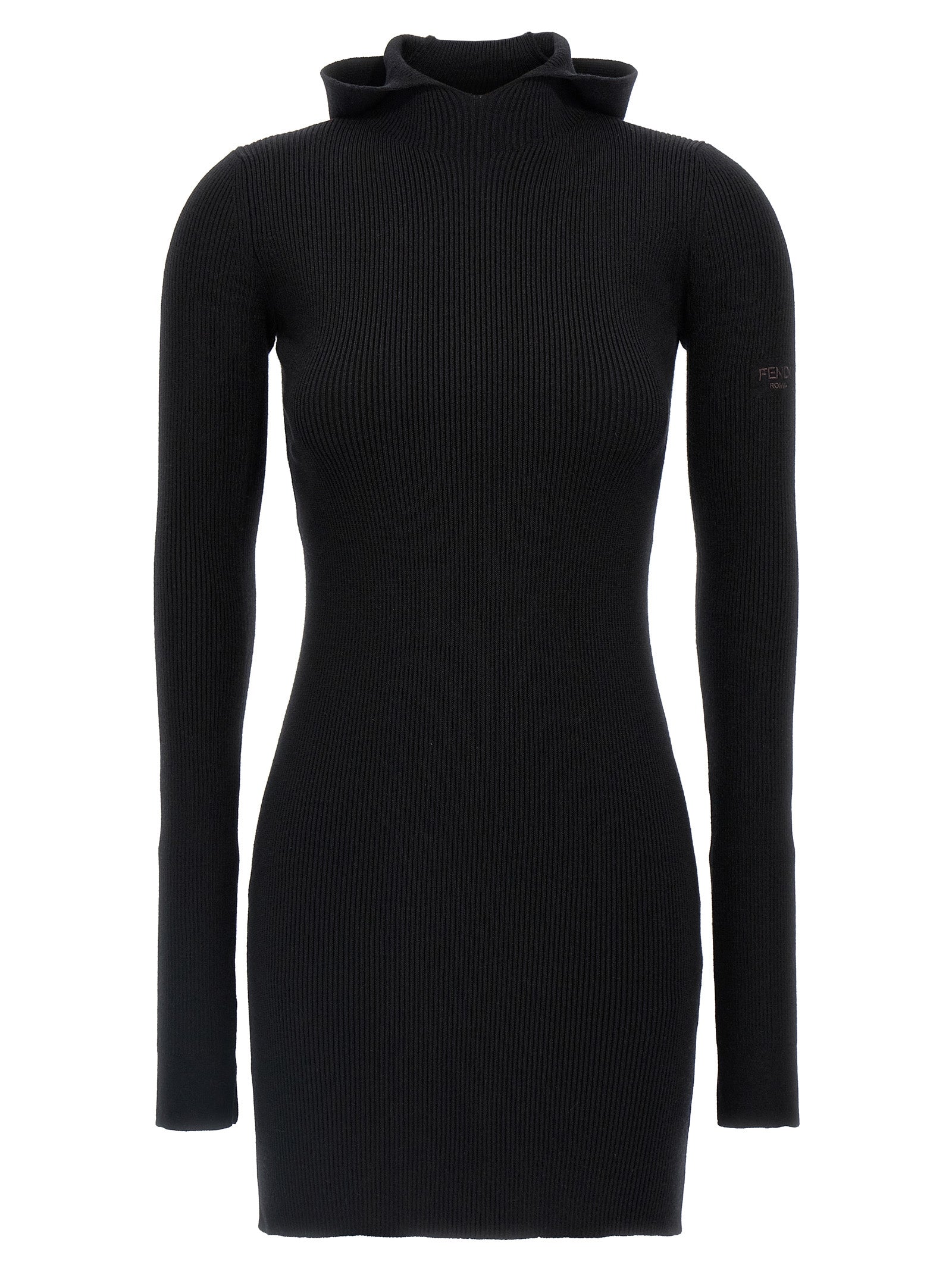 Fendi Black Wool Short Women's Dress