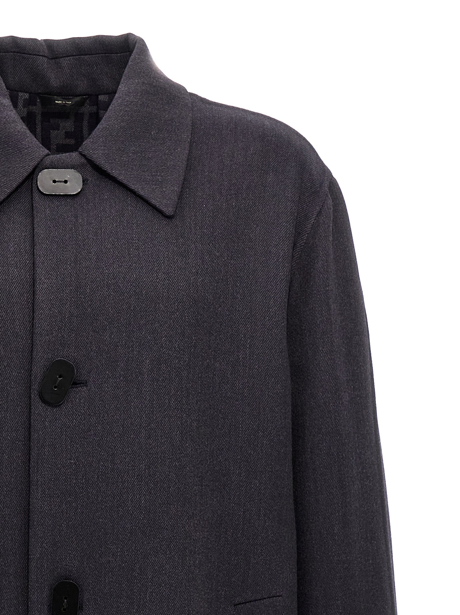 Fendi Blue Virgin Wool Men's Coat