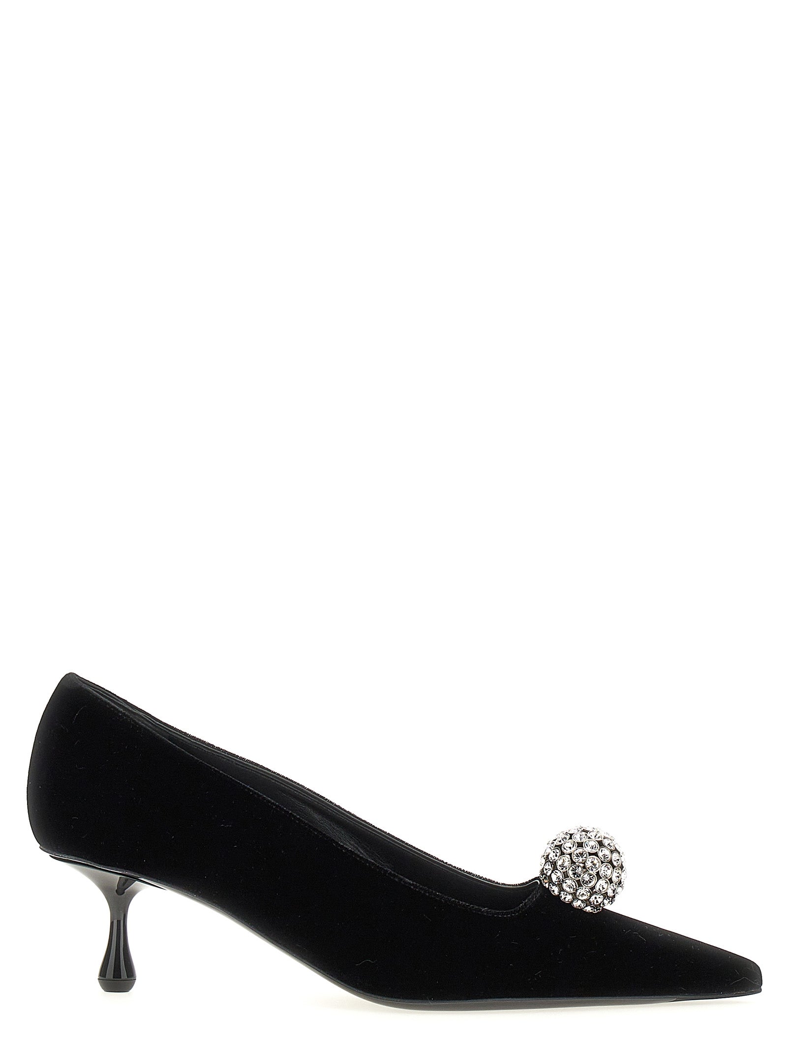 Jimmy Choo Black Textile Mid Heel Women's Pumps