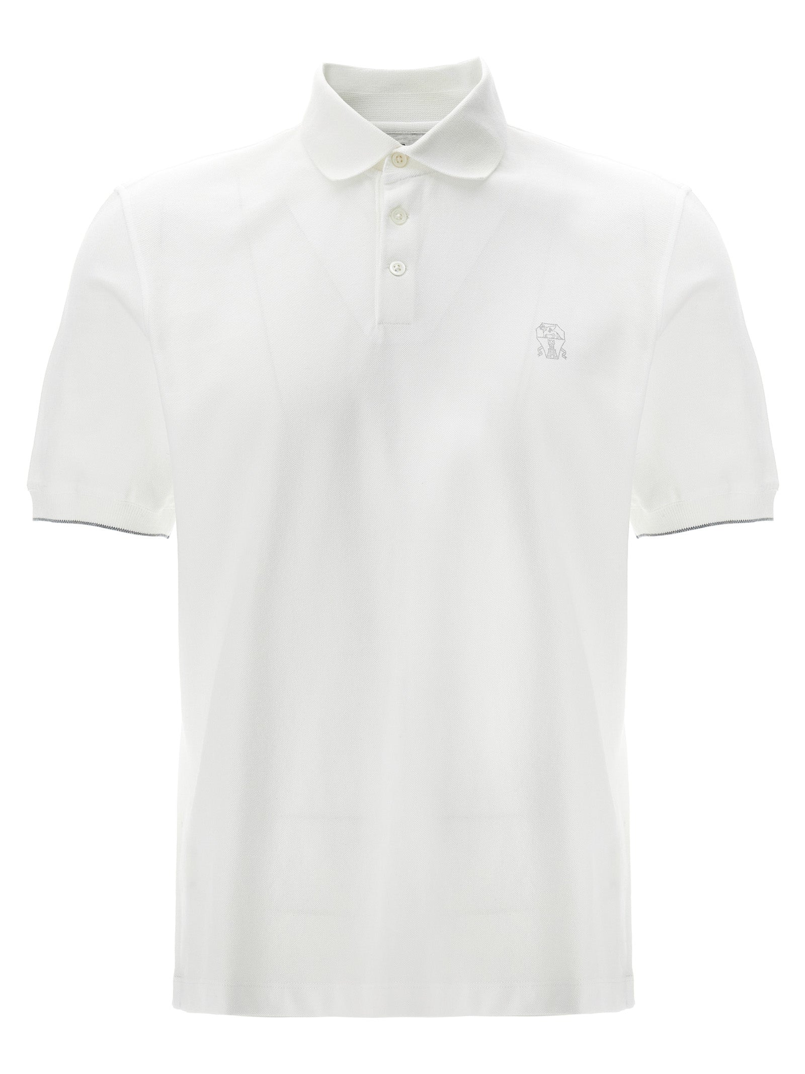Brunello Cucinelli White Cotton Polo Men's Shirt