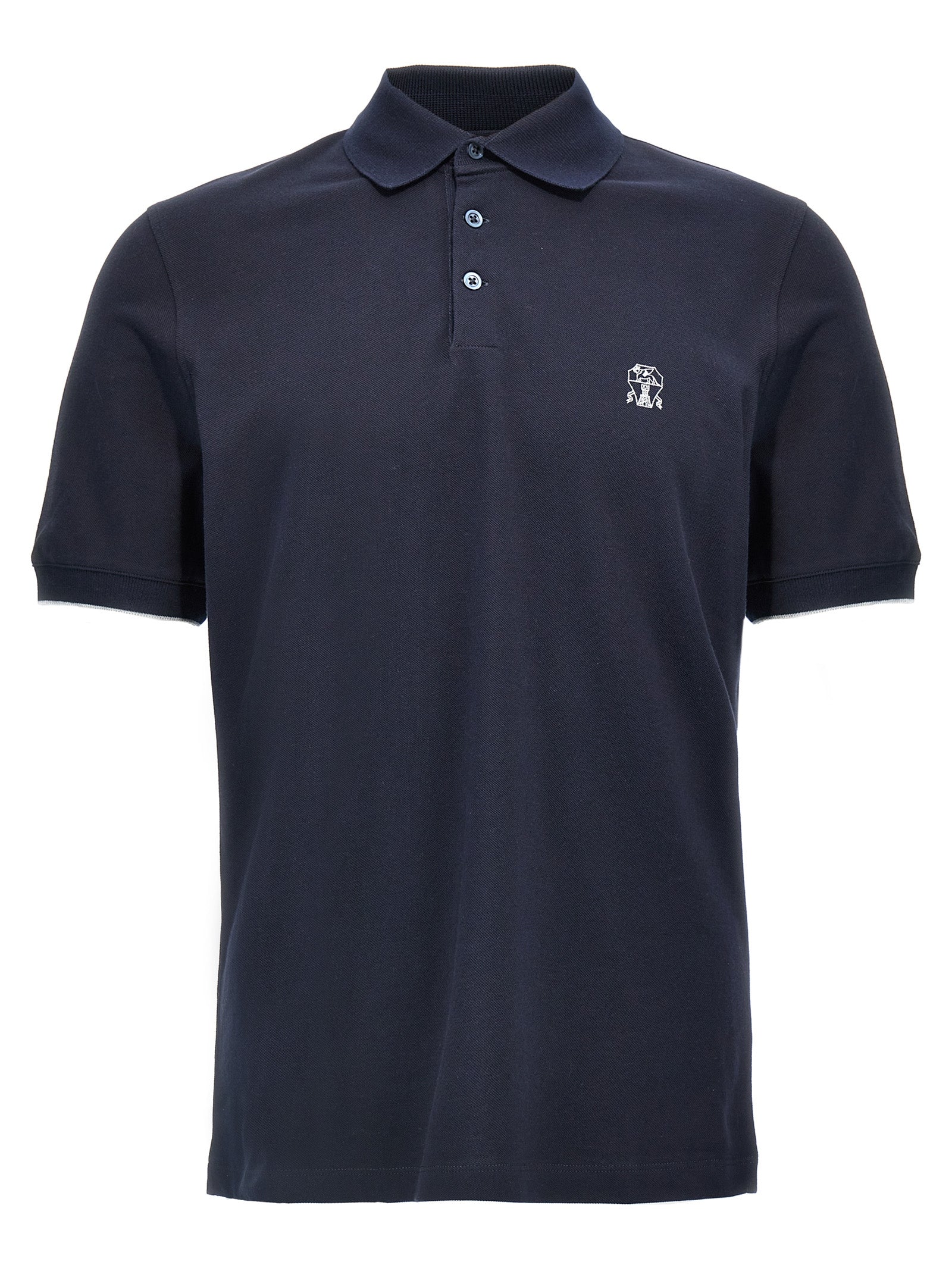 Brunello Cucinelli Blue Cotton Polo Men's Shirt