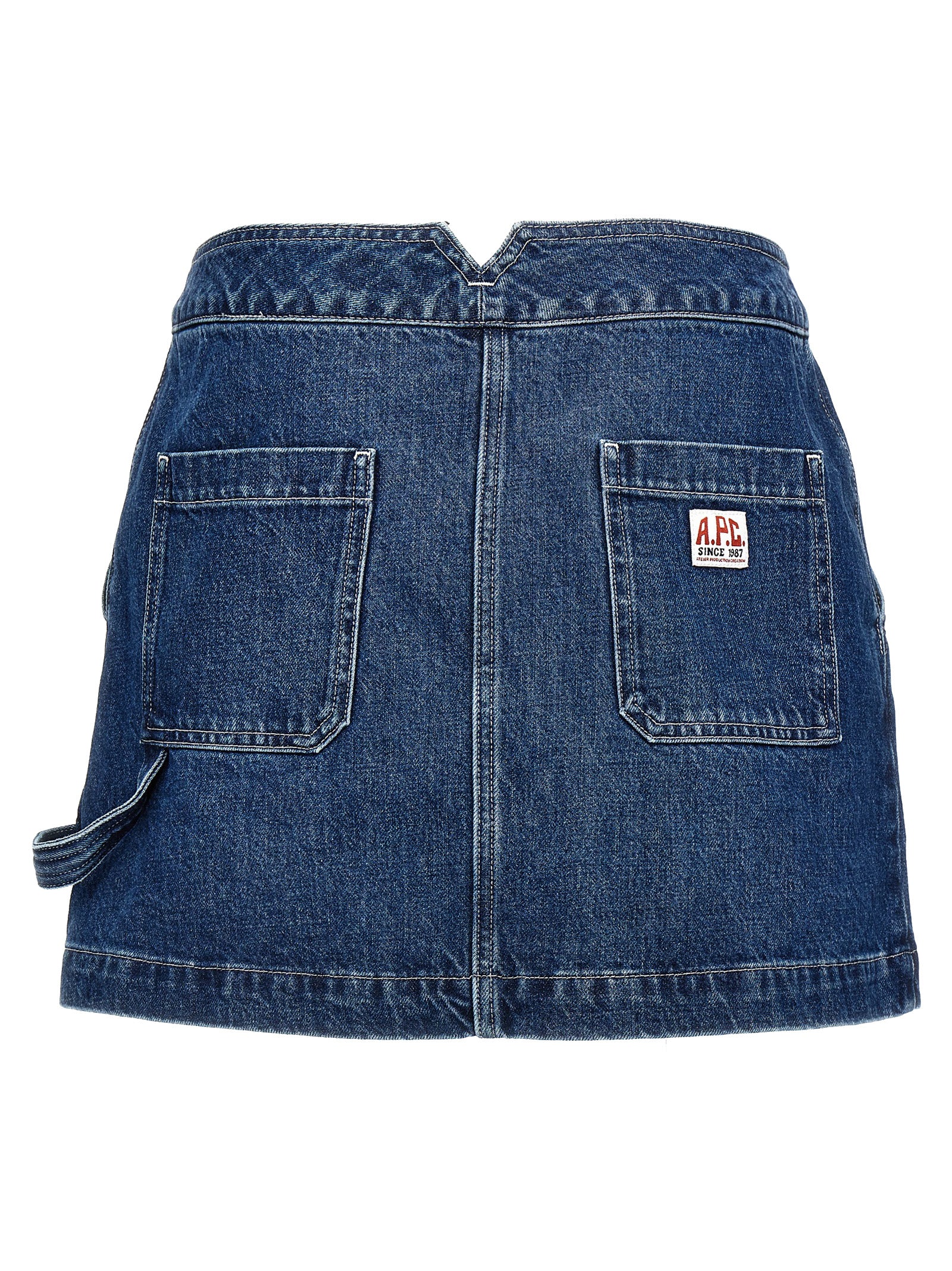 A.P.C. Blue Cotton Long Women's Skirt
