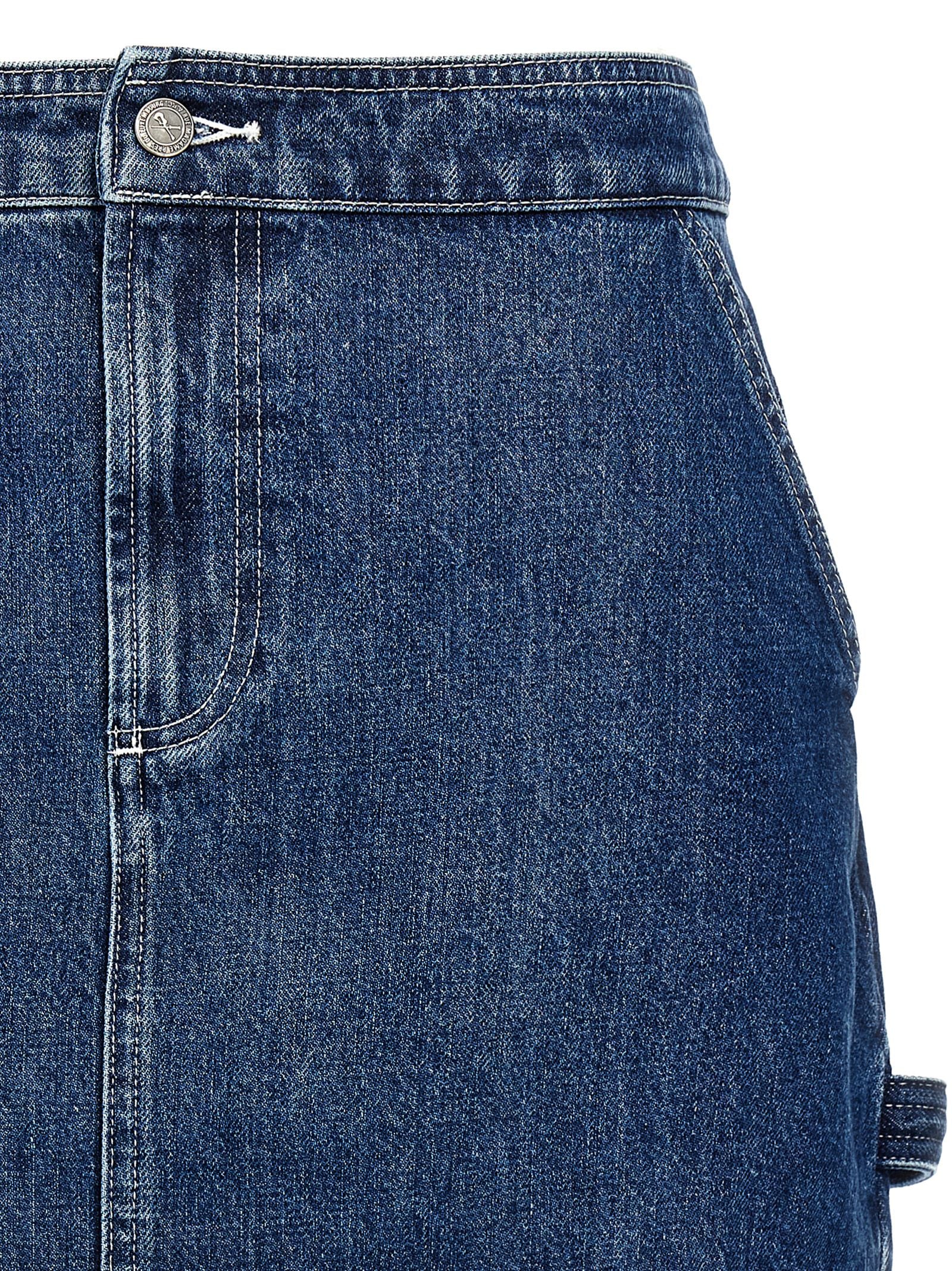 A.P.C. Blue Cotton Long Women's Skirt