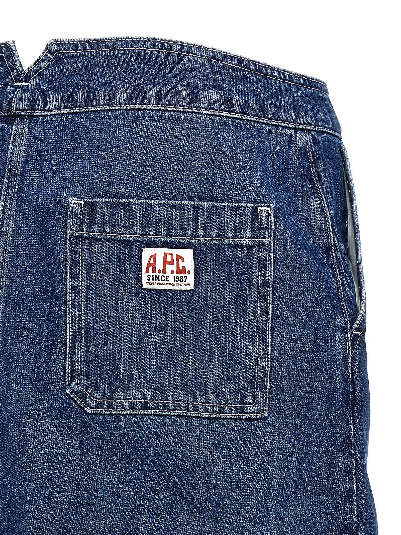 A.P.C. Blue Cotton Long Women's Skirt
