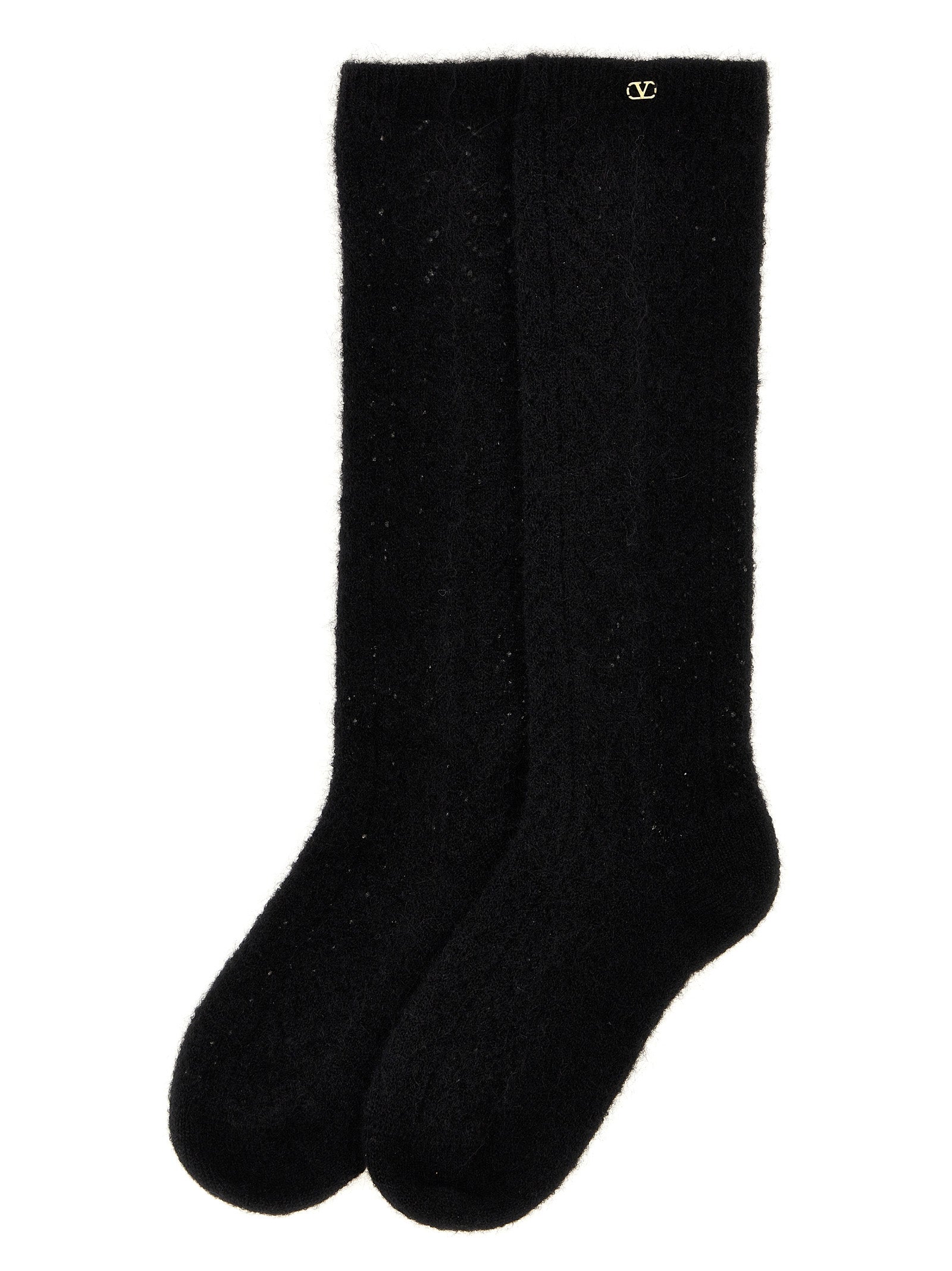 Valentino Garavani Black Wool Women's Socks