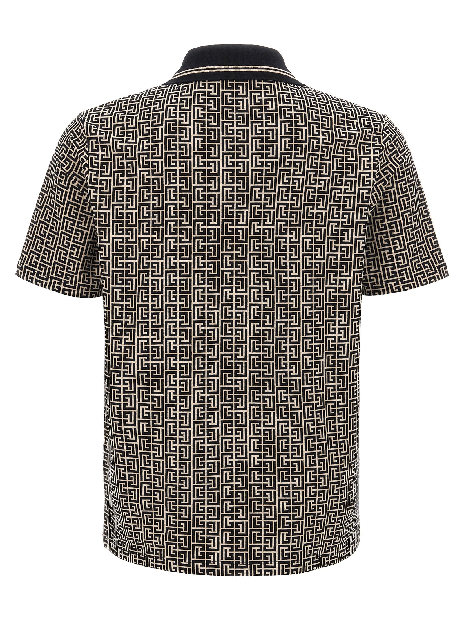 Balmain Bicolor Cotton Polo Men's Shirt