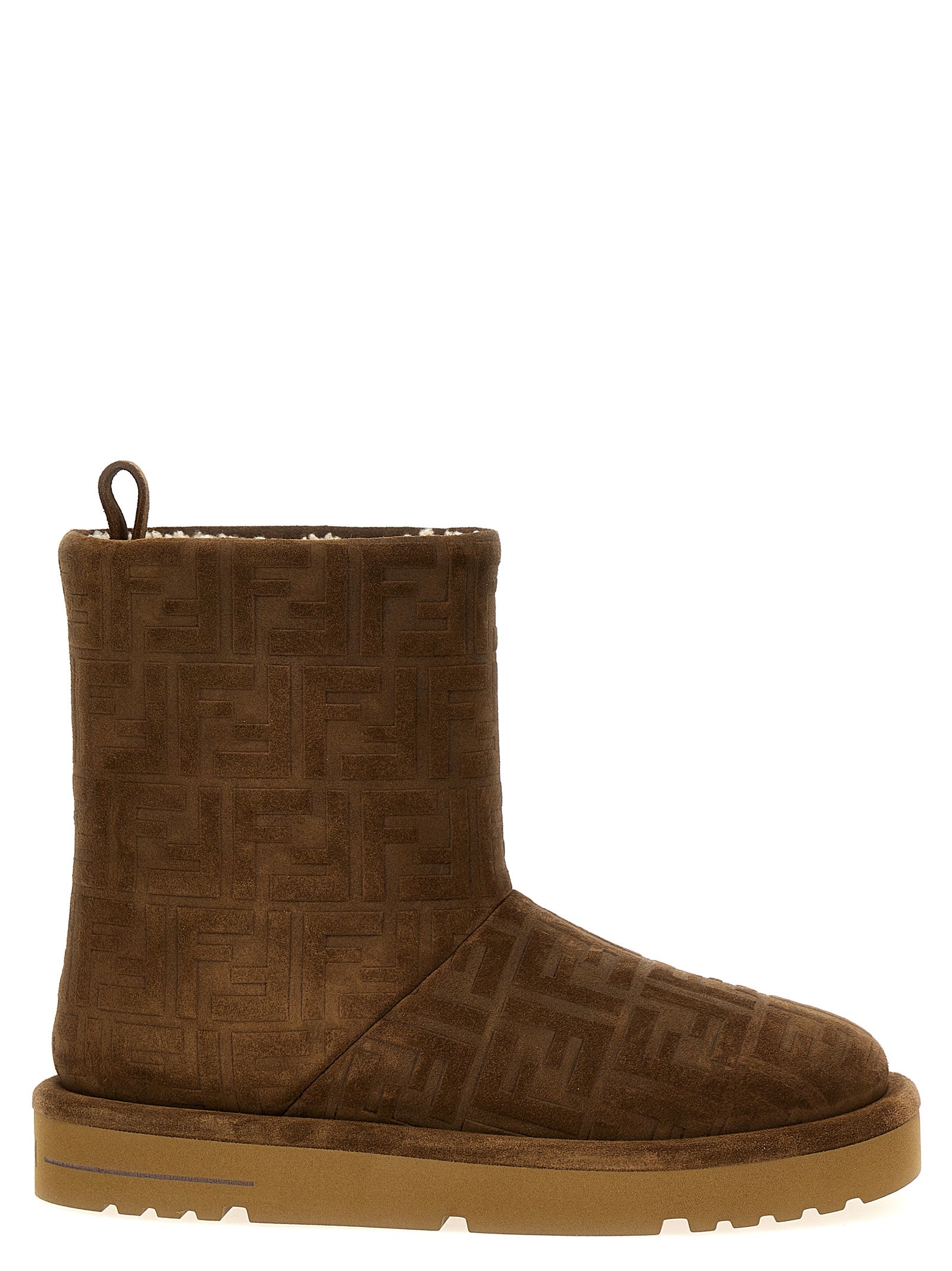 Fendi Brown Calf Leather Bos Taurus Ankle Women's Boots