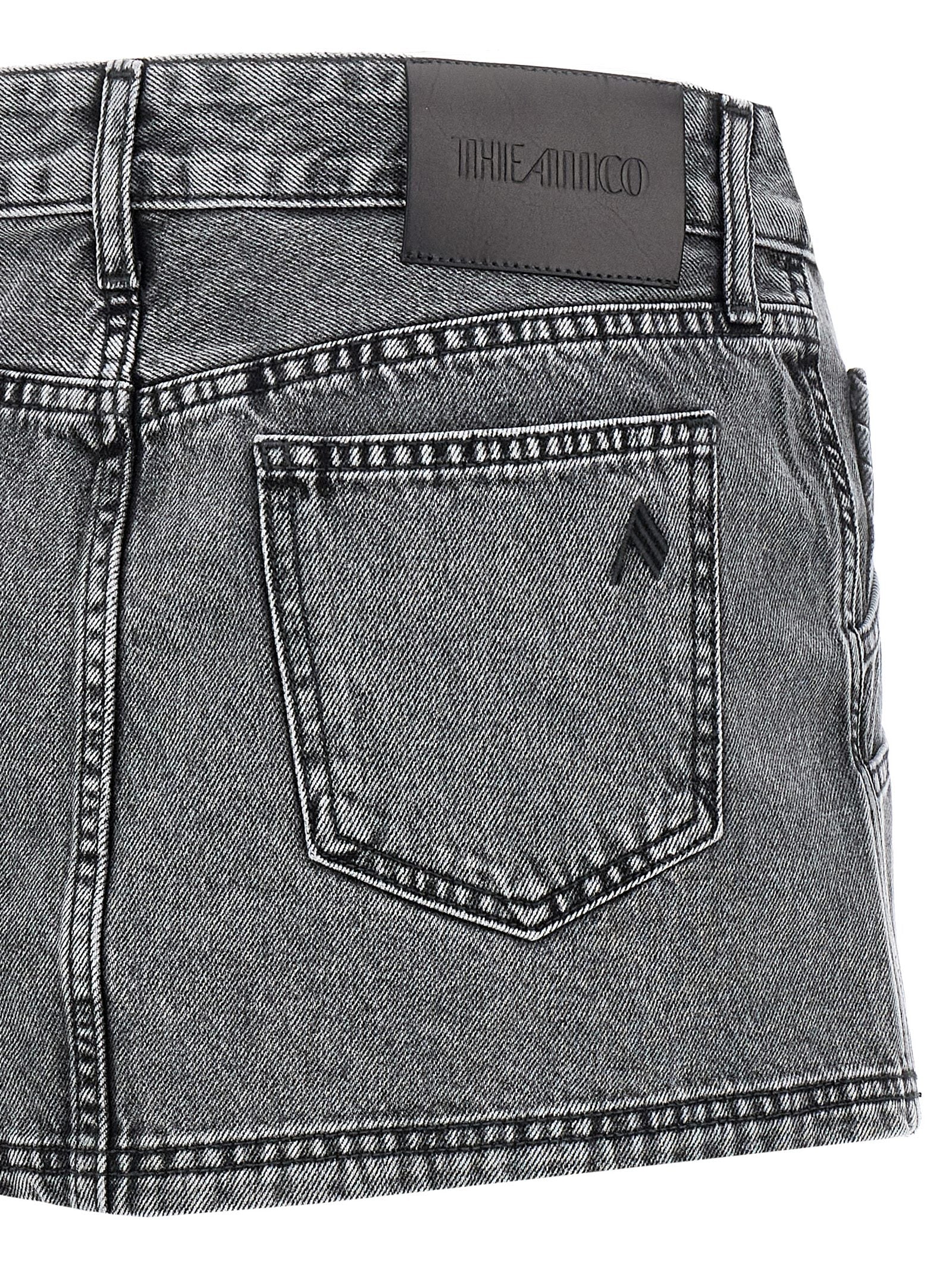 The Attico Gray Cotton Long Women's Skirt