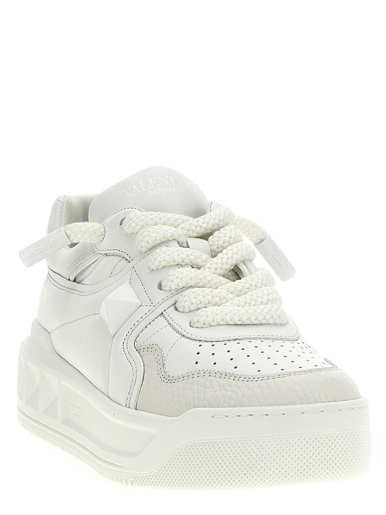Valentino Garavani White Calfskin Chunky Men's Sneakers