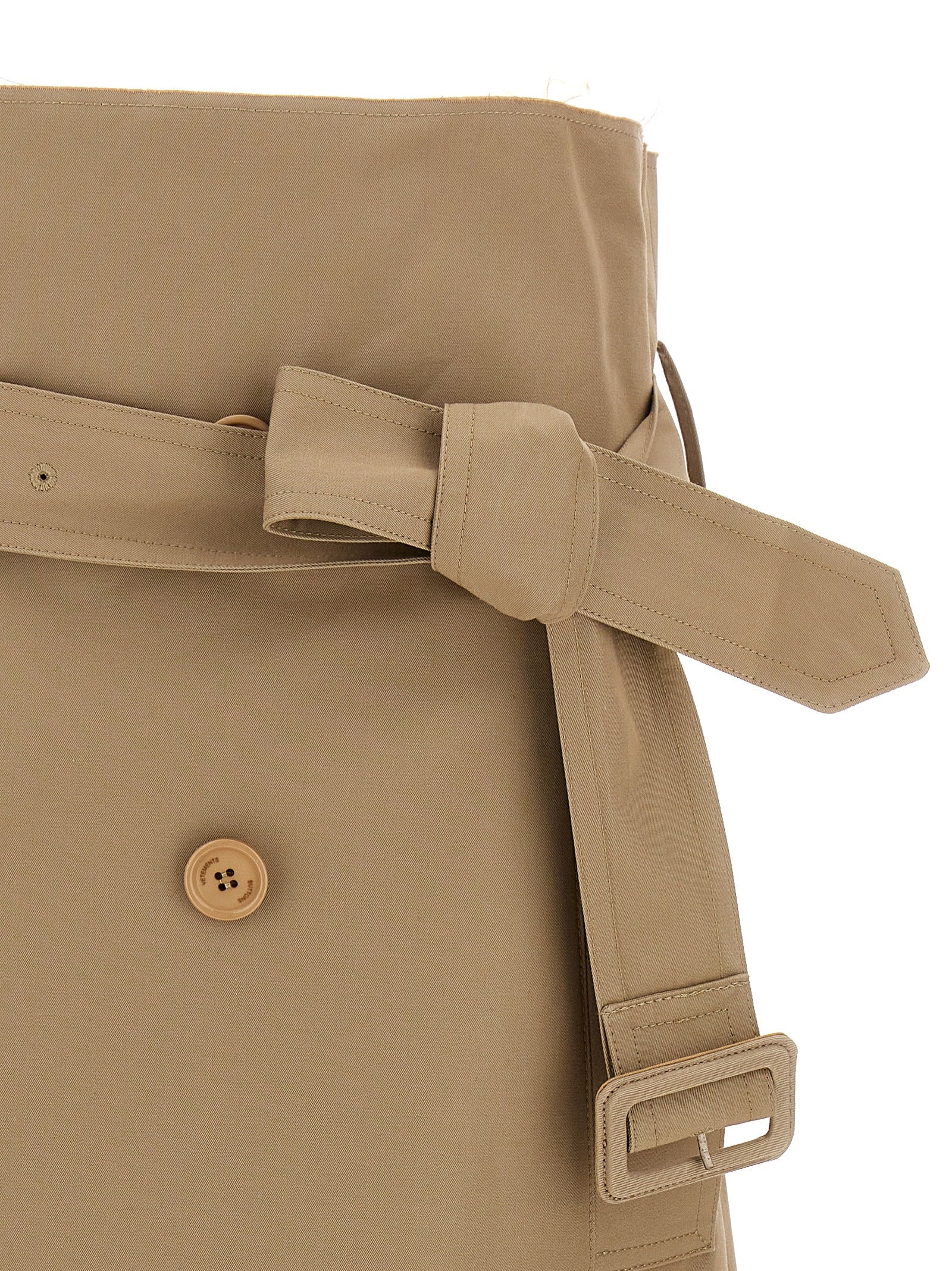 Vetements Beige Cotton Midi Women's Skirt