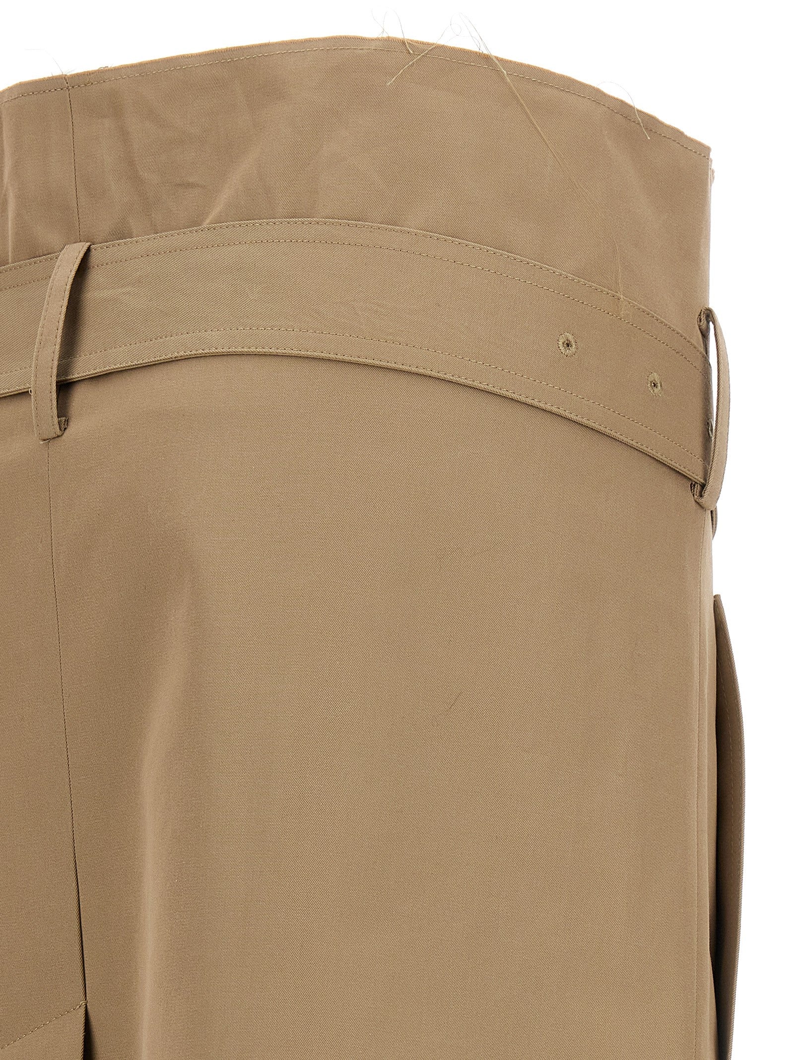 Vetements Beige Cotton Midi Women's Skirt