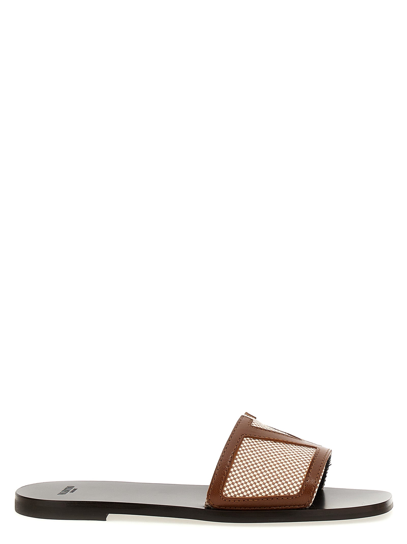 Valentino Garavani Brown Cotton Women's Slides