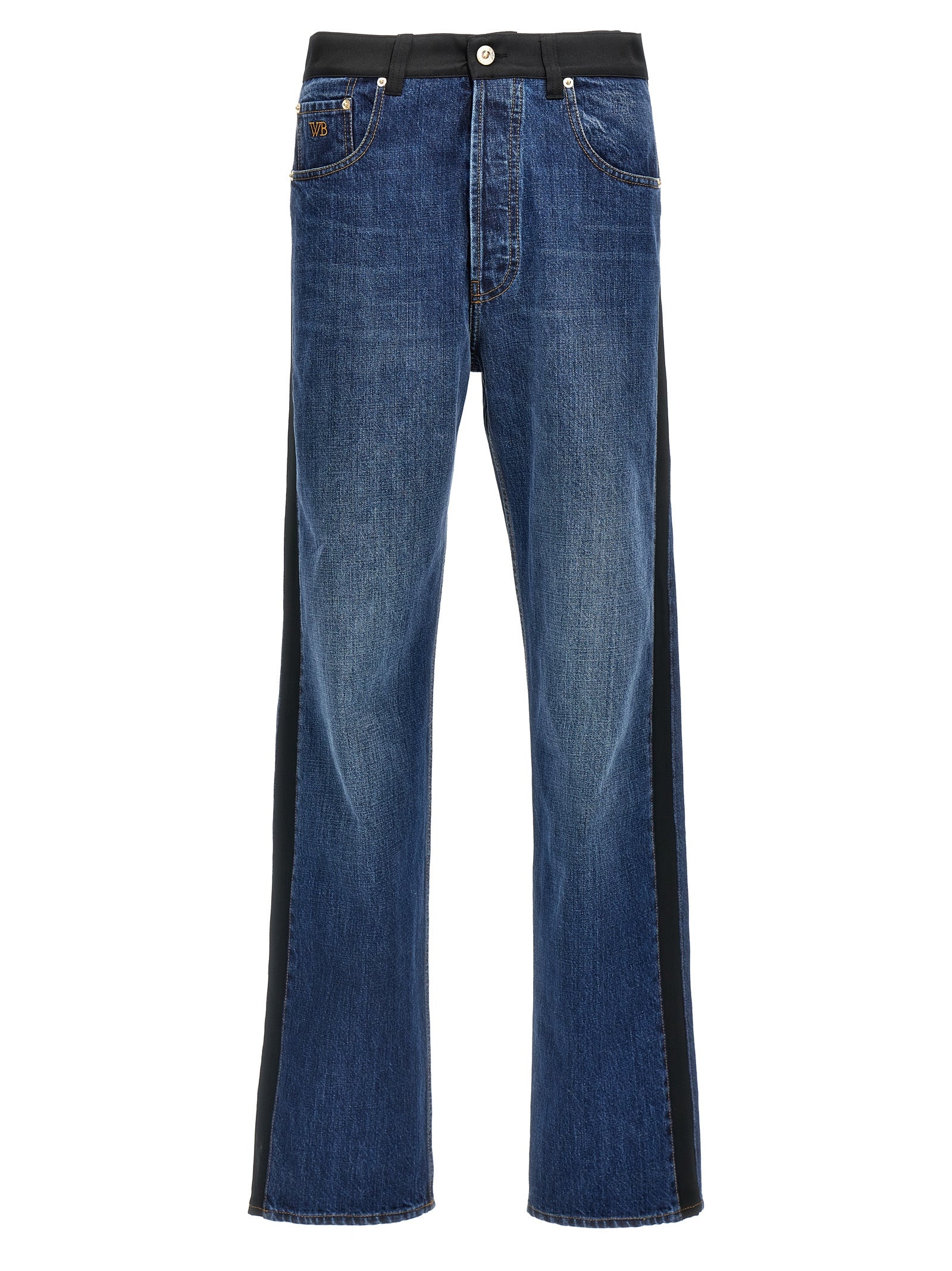 WALES BONNER Blue Cotton Straight-Leg Men's Jeans