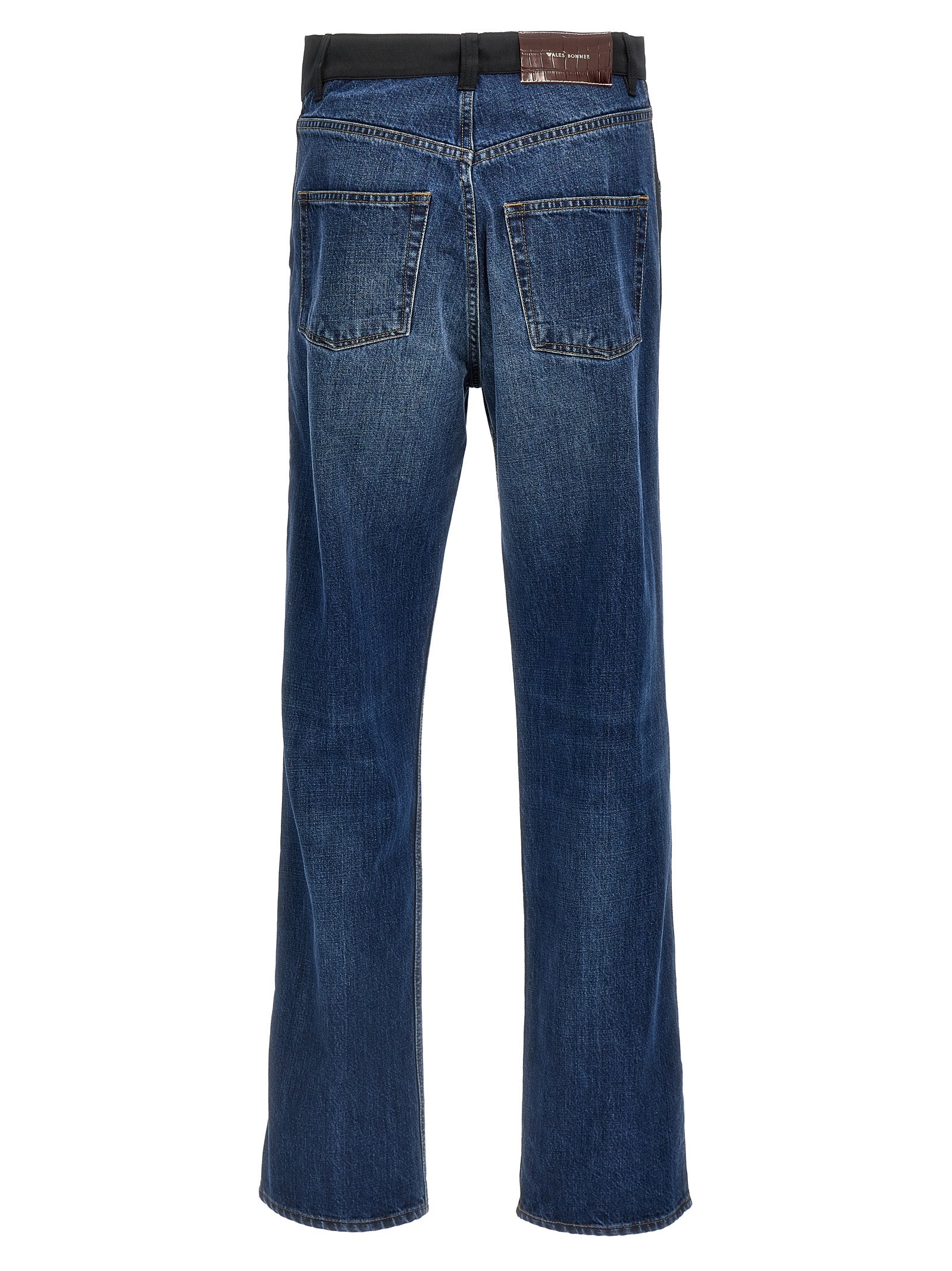 WALES BONNER Blue Cotton Straight-Leg Men's Jeans